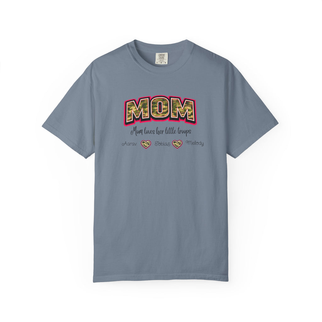 Mom Camo Graphic T-Shirt — "MOM Most Loved Her Little People" Floral Heart Tee