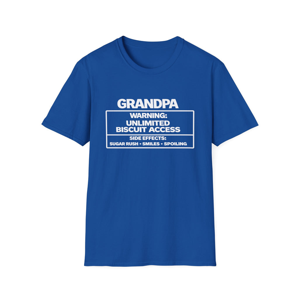 Grandpa Warning T-Shirt — "Unlimited Biscuit Access" Funny Grandpa Tee