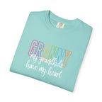 Grandma T-Shirt - "Grandma my grandkids have my heart" Soft Pastel Gift for Mothers & Grandparents