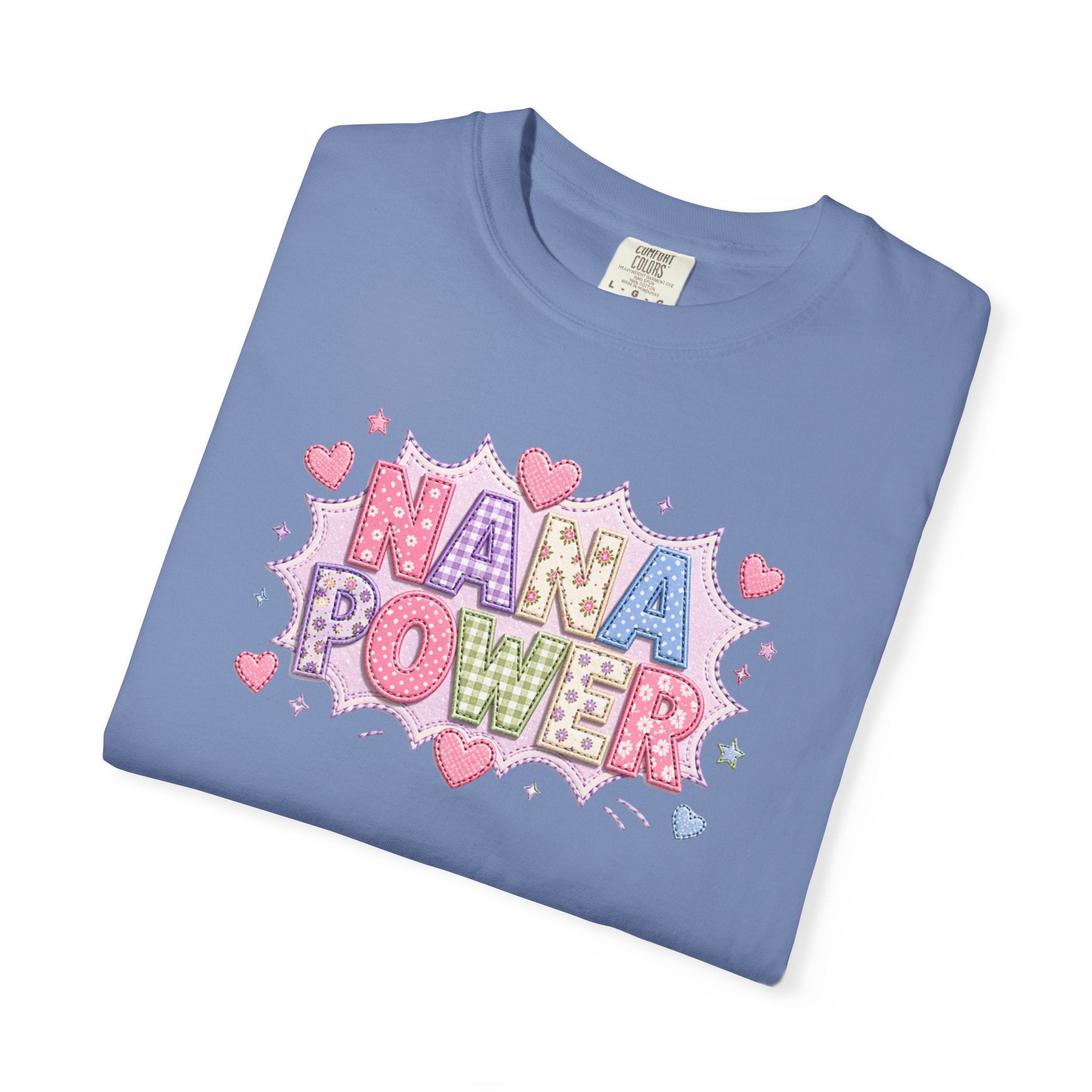 Nana Power T-Shirt — Playful Retro Heart Graphic for Grandmother Gifts