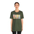 Gran Retro Patch Tee — Personalized 'Gran' Name Blocks Short Sleeve Shirt