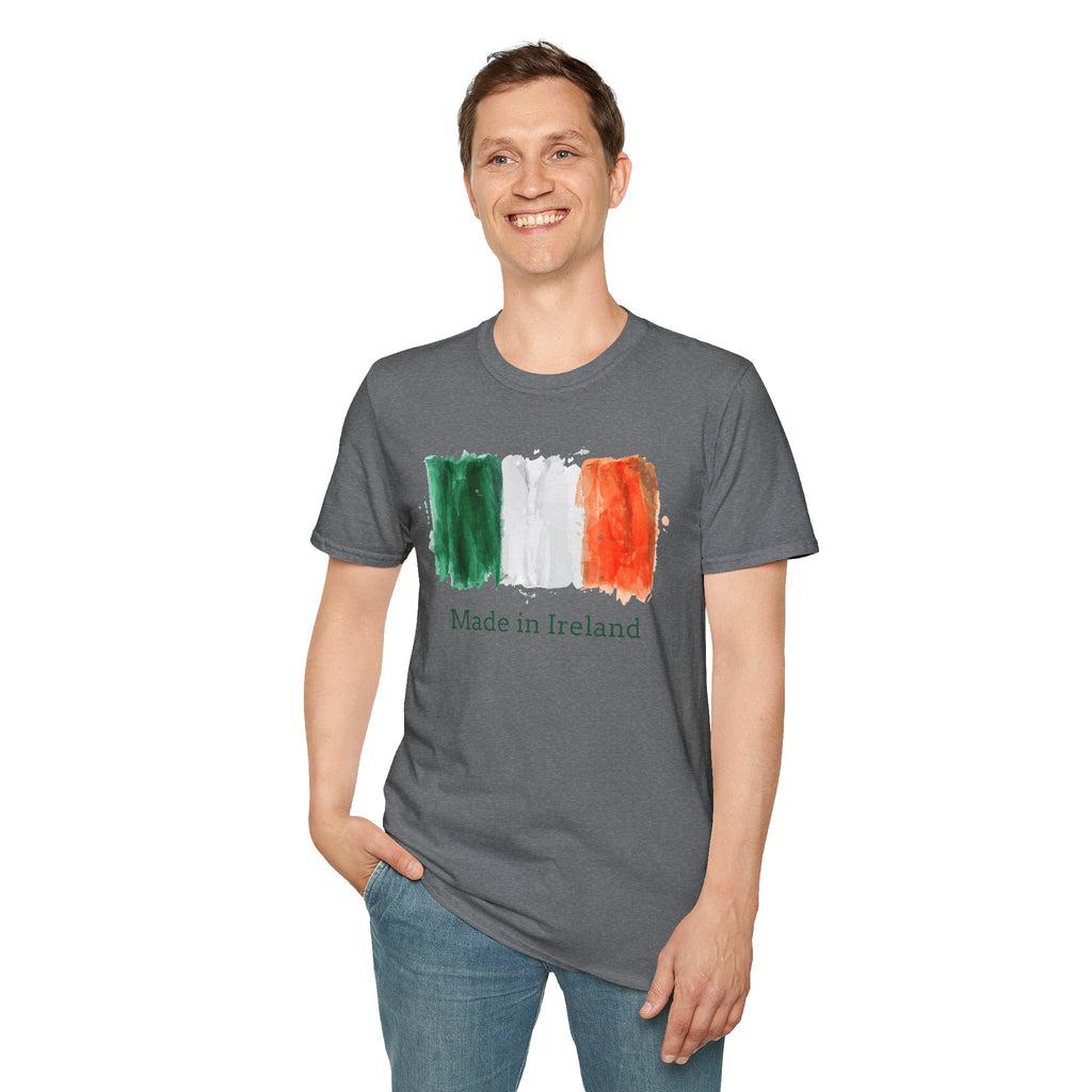 Made in Ireland T-Shirt — Watercolor Irish Flag Tee