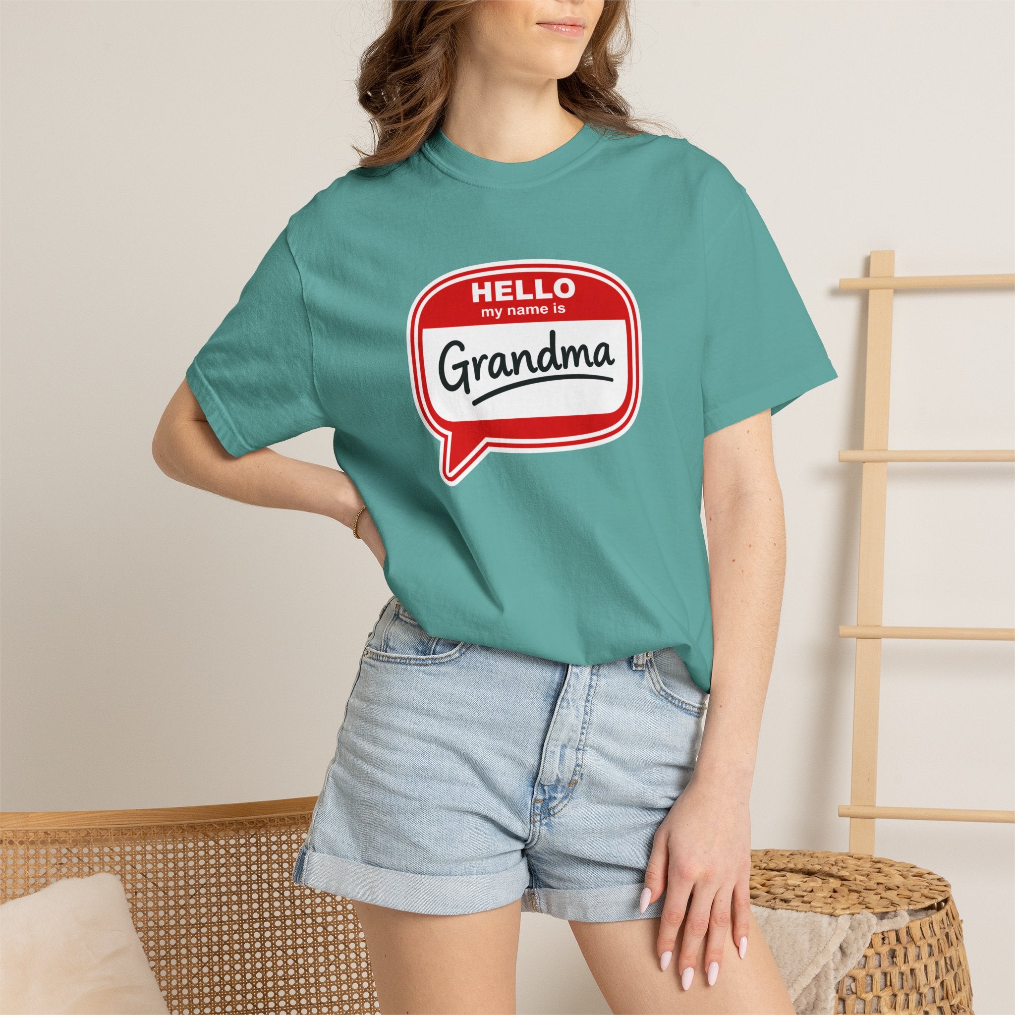 Hello My Name Is Grandma T-Shirt — Funny Grandma Name Tag Tee