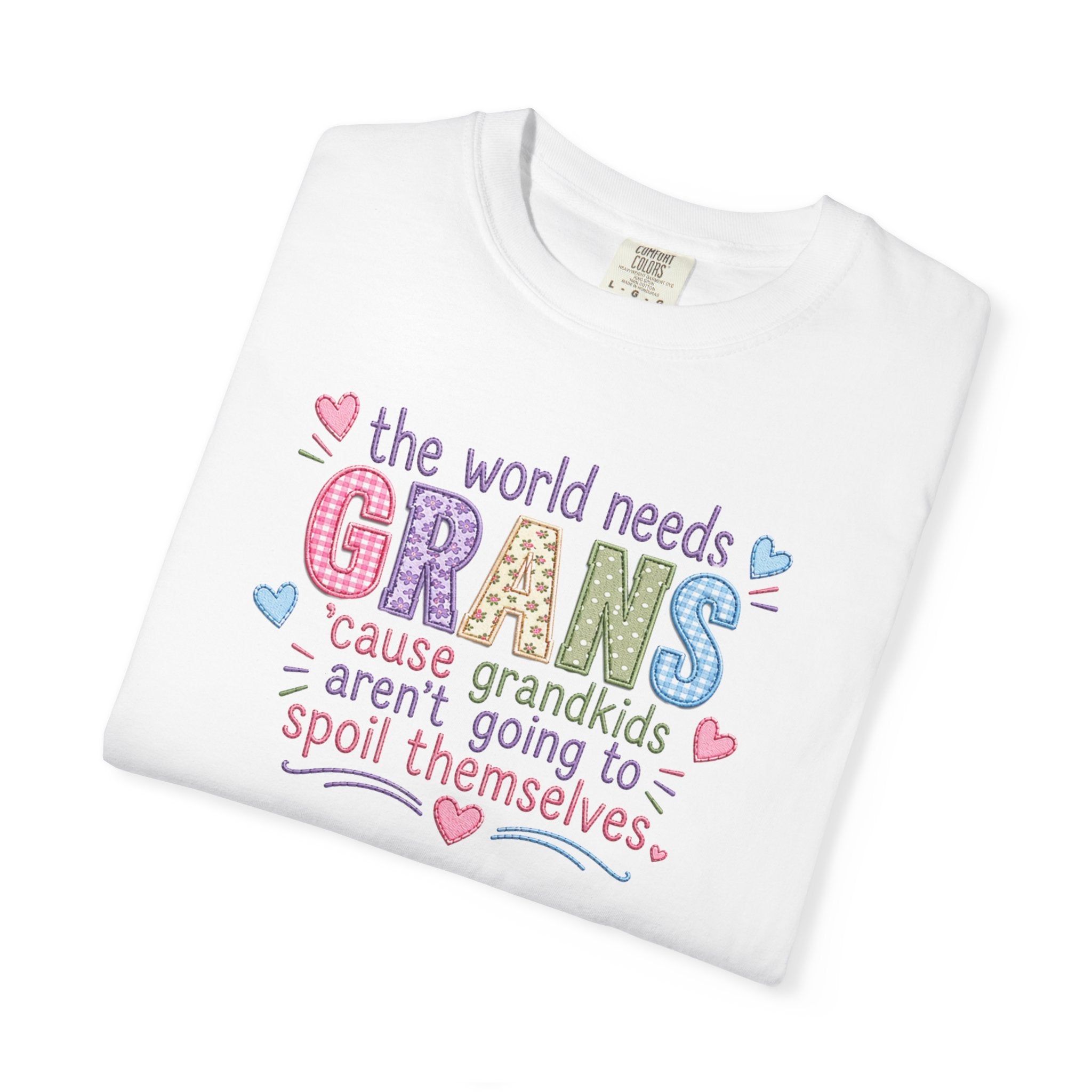 Grandparent T-Shirt - "The World Needs Grans" Cute Pastel Grandkids Gift Tee