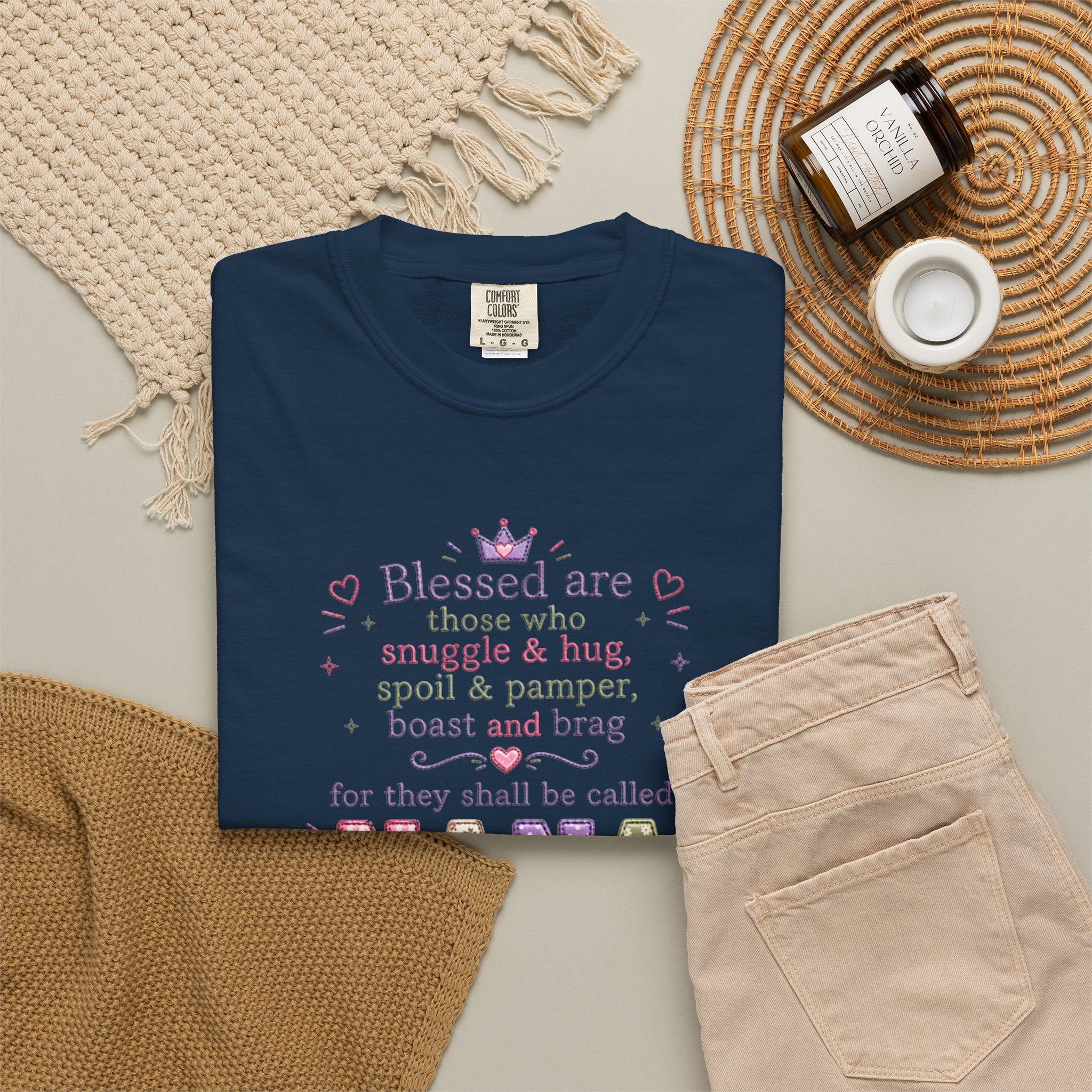 Nana Blessings T-Shirt — "Blessed are those who snuggle & pamper..." Grandmother Gift