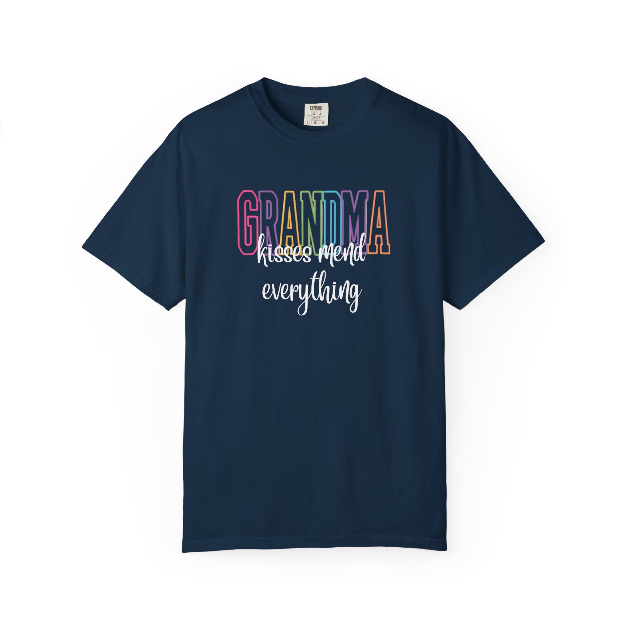 Grandma Pastel Rainbow T-Shirt — Retro Block Letter Grandma Tee