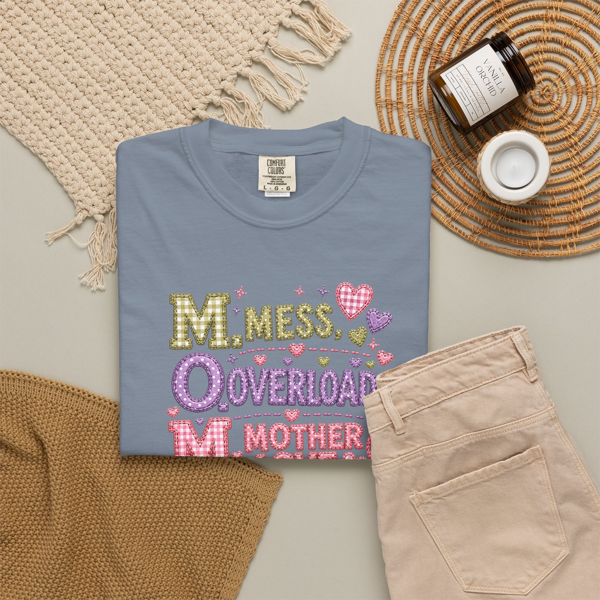 Mom Overload T-Shirt — "Mess, Overload, Mother Love" Cute Mom Graphic Tee