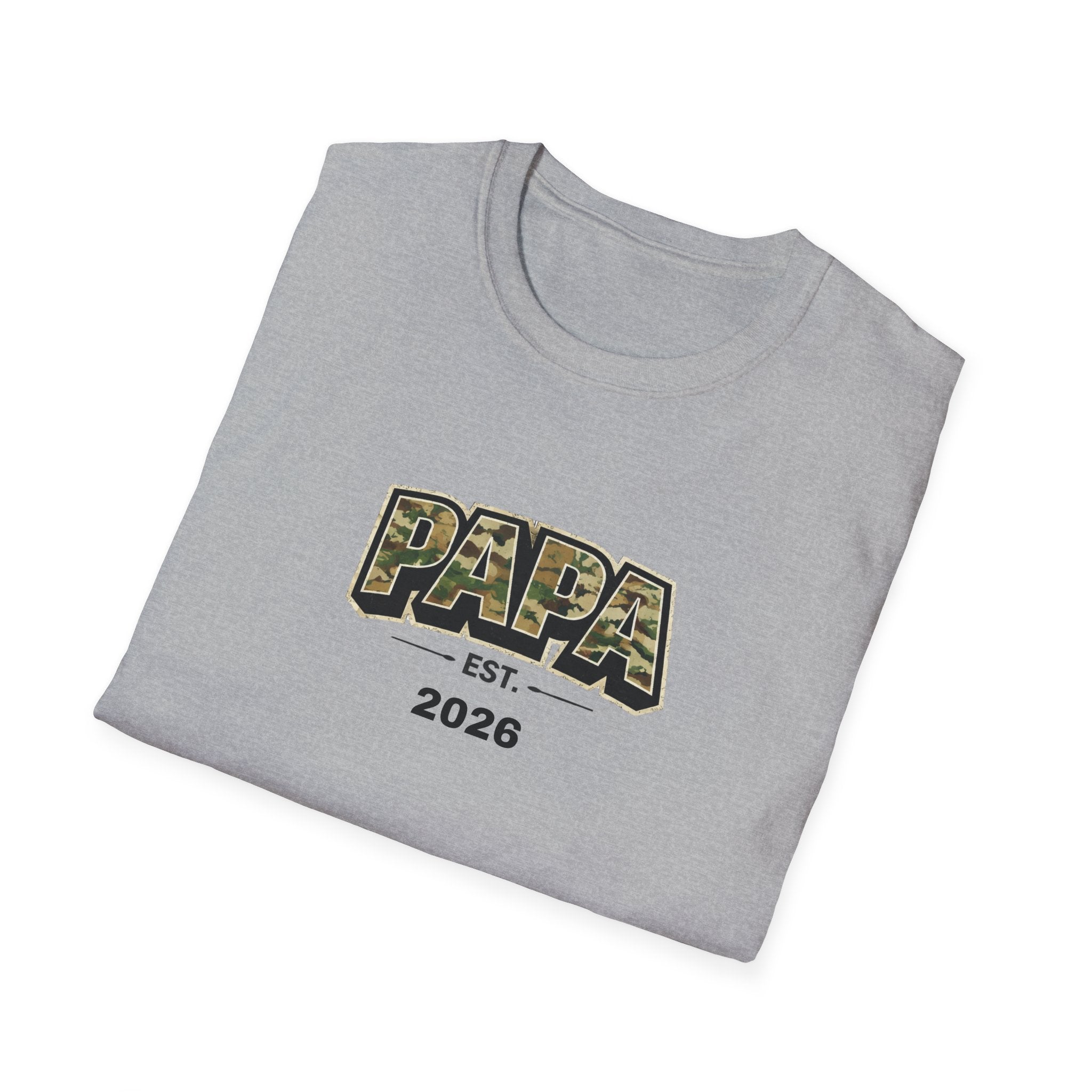 Papa Est. 2026 T-Shirt – Camo Fathers Day New Dad Gift