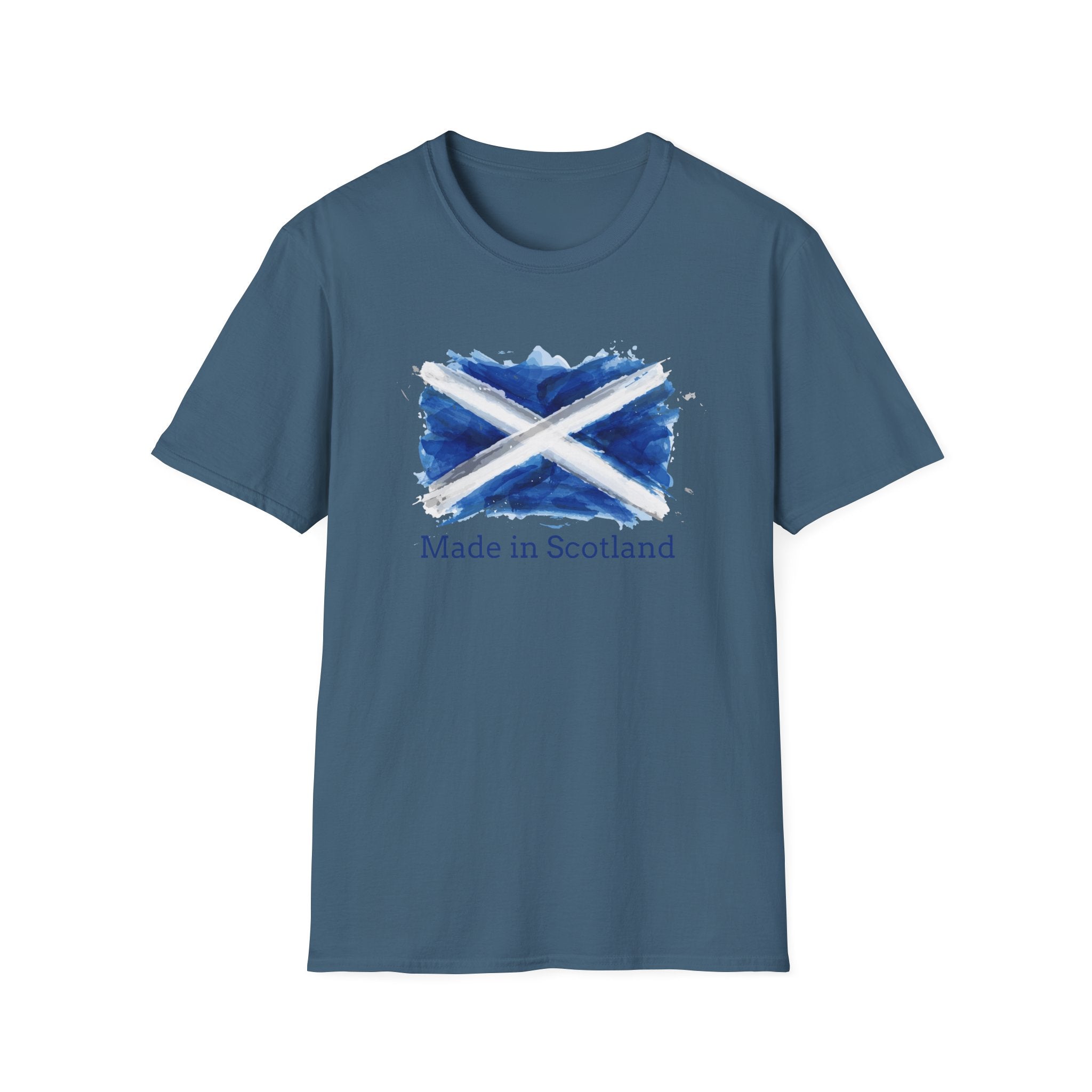 Made in Scotland T-Shirt — Watercolor Saltire Flag Tee