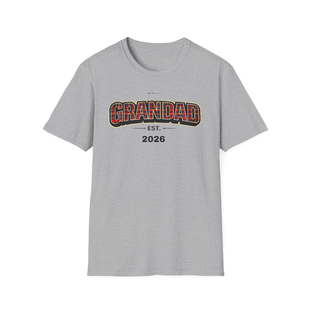 Grandad Est. 2026 T-Shirt — Plaid Grandpa Gift Tee