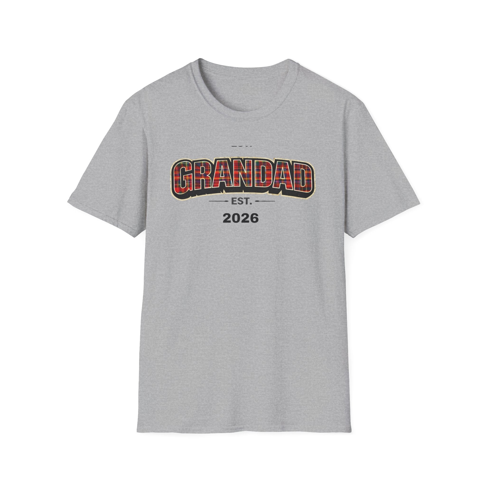 Grandad Est. 2026 T-Shirt — Plaid Grandpa Gift Tee