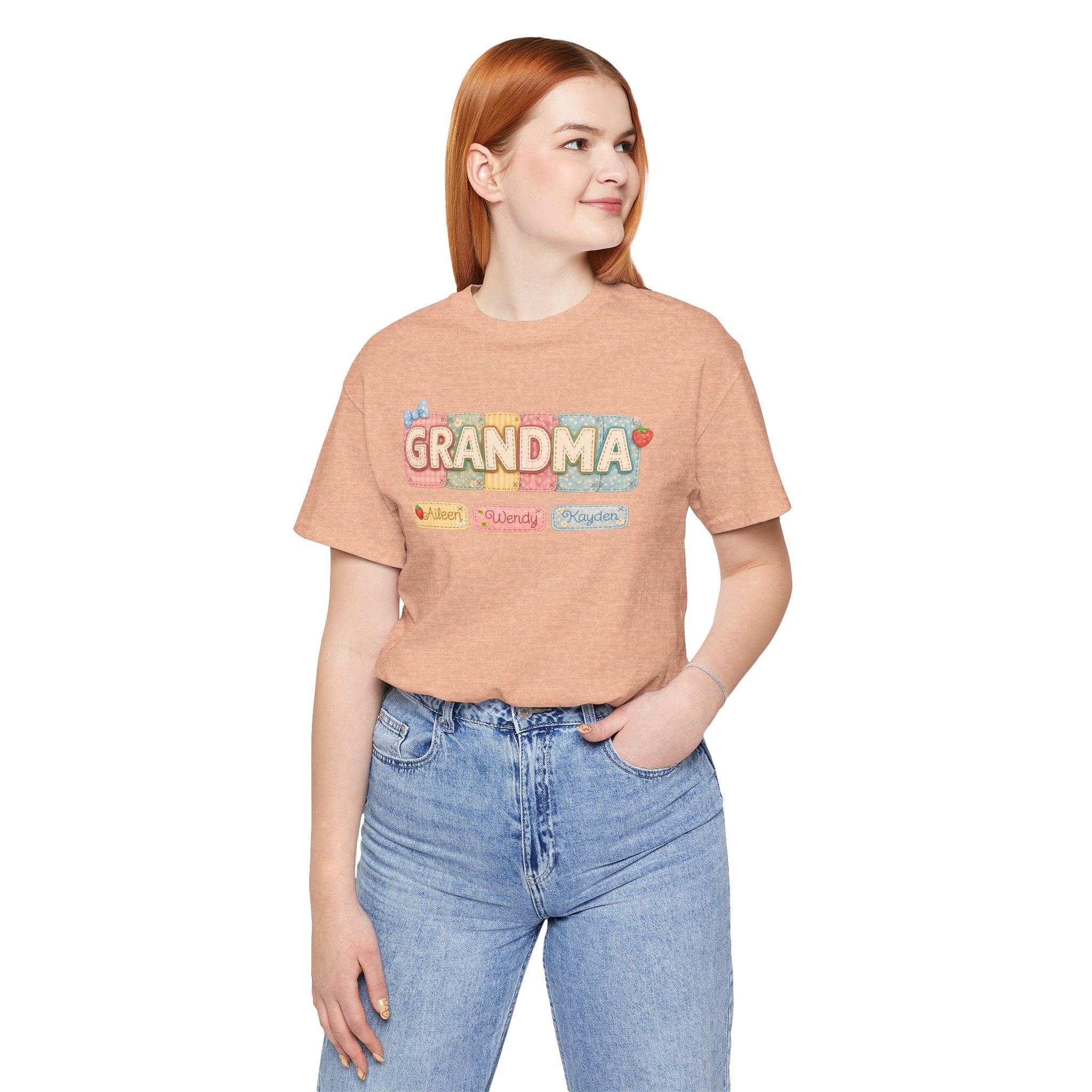 Grandma Floral Retro Tee — "Grandma" Names Design (Aileen • Wendy • Peyton)