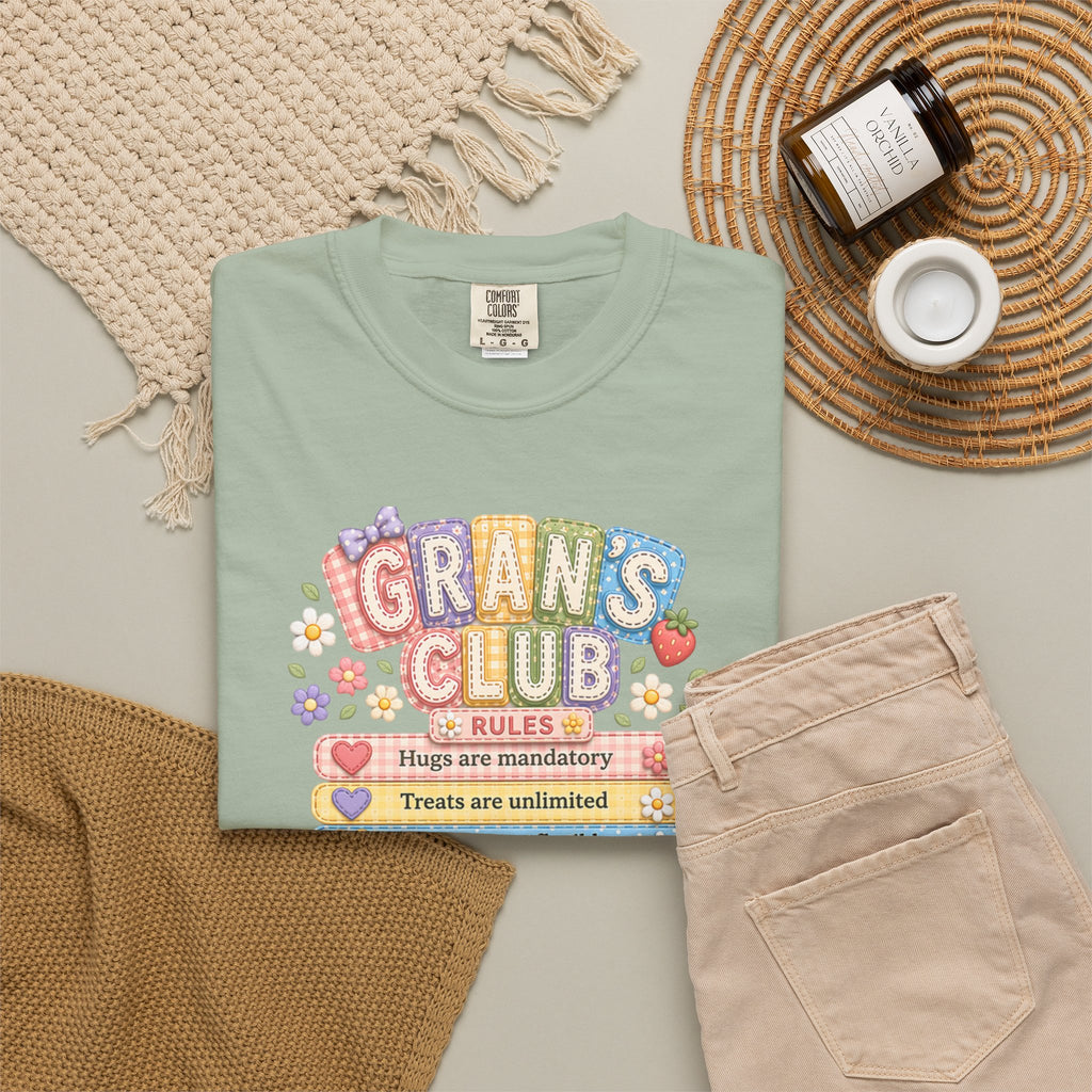 Grans Club Rules T-Shirt — Cute Floral Grandma Shirt, Funny Grandmother Gift for Mother's Day