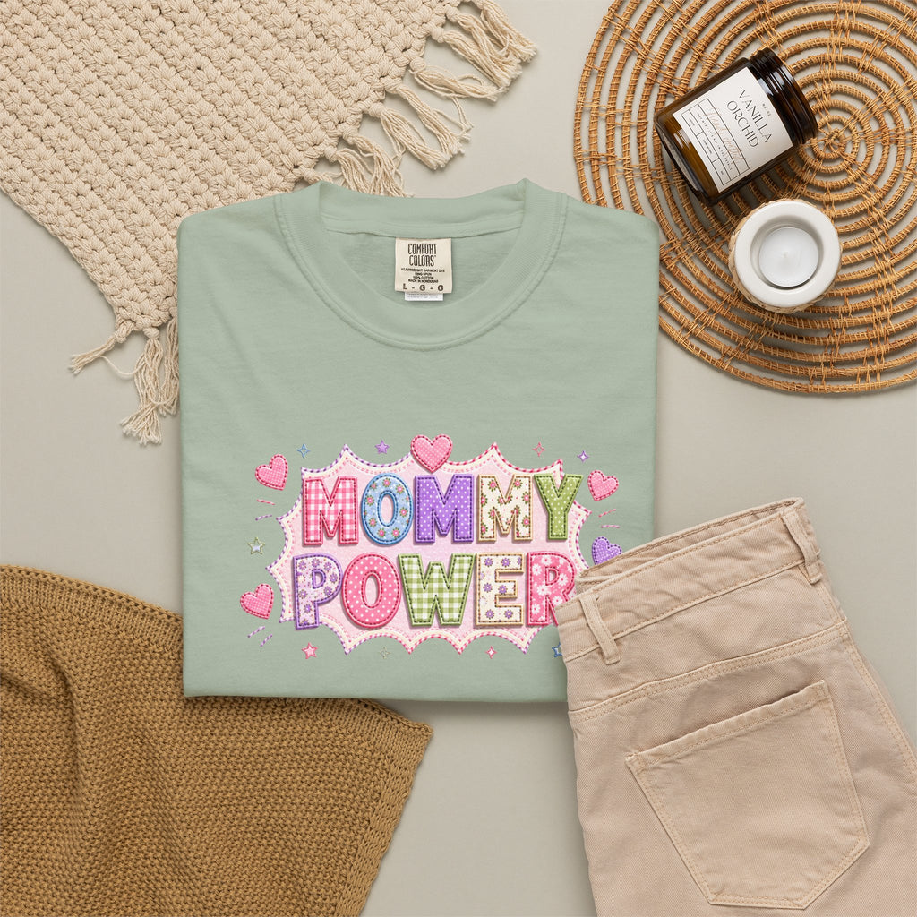 Mommy Power T-Shirt — Cute Heart Graphic Tee for Moms, Mother’s Day Gift
