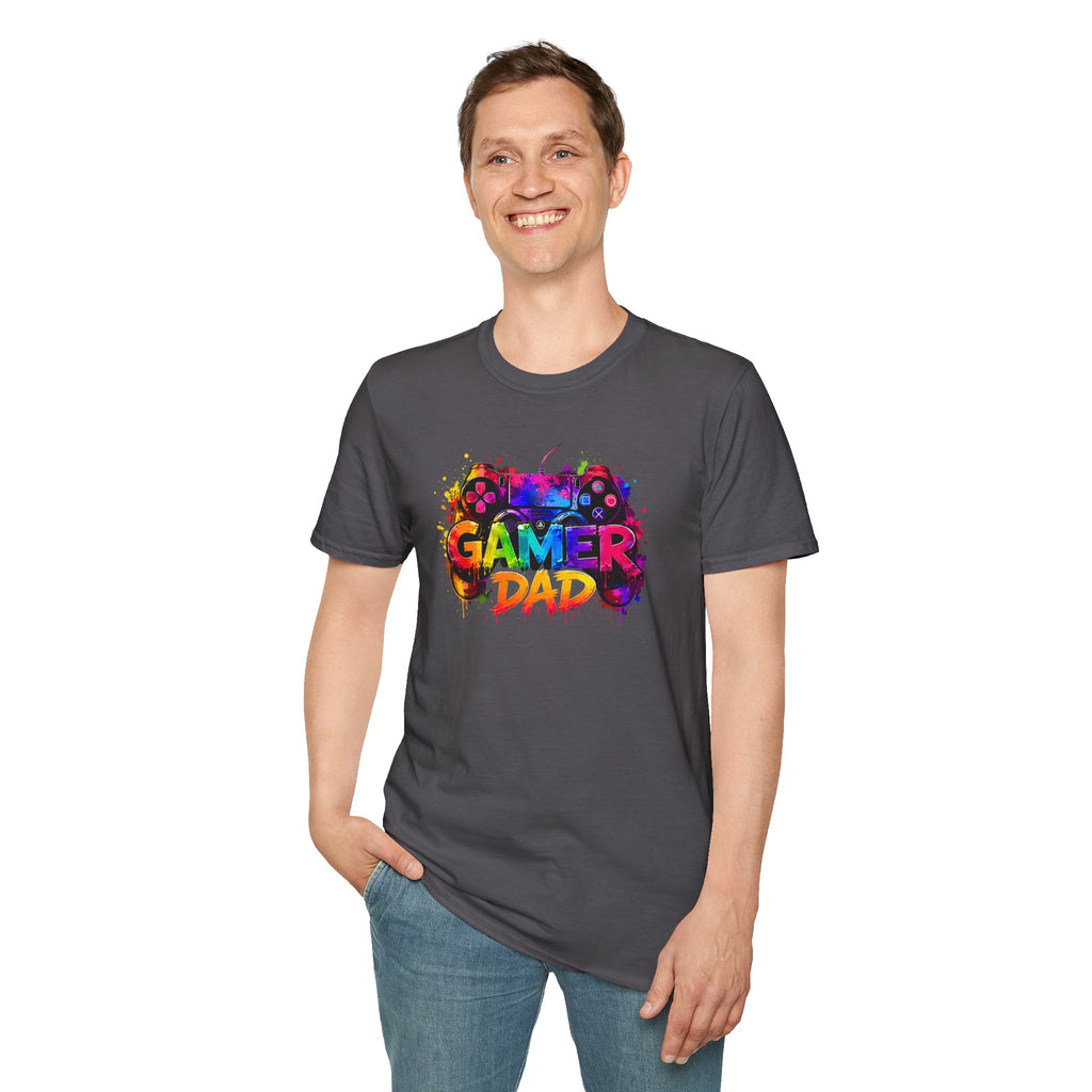 Gamer Dad Colourful Controller Design T-Shirt