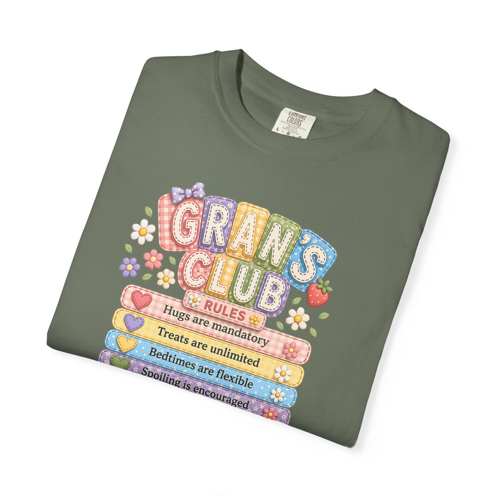 Grans Club Rules T-Shirt — Cute Floral Grandma Shirt, Funny Grandmother Gift for Mother's Day
