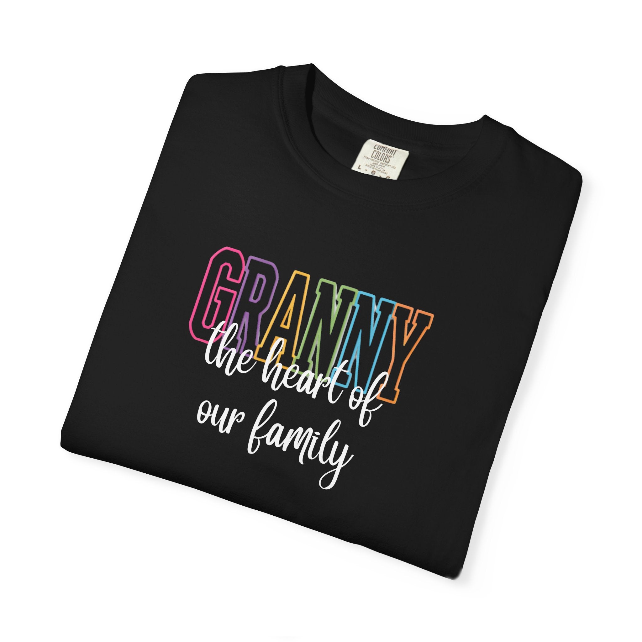 Grandma T-Shirt — "Grandma the Heart of Our Family" Pastel Comfort Tee