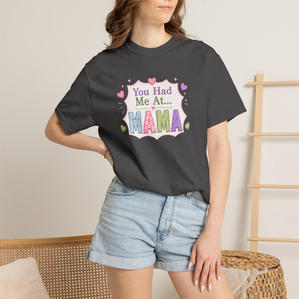 You Had Me At Mama T-Shirt — Cute Pastel Mom Graphic Tee for Mother's Day