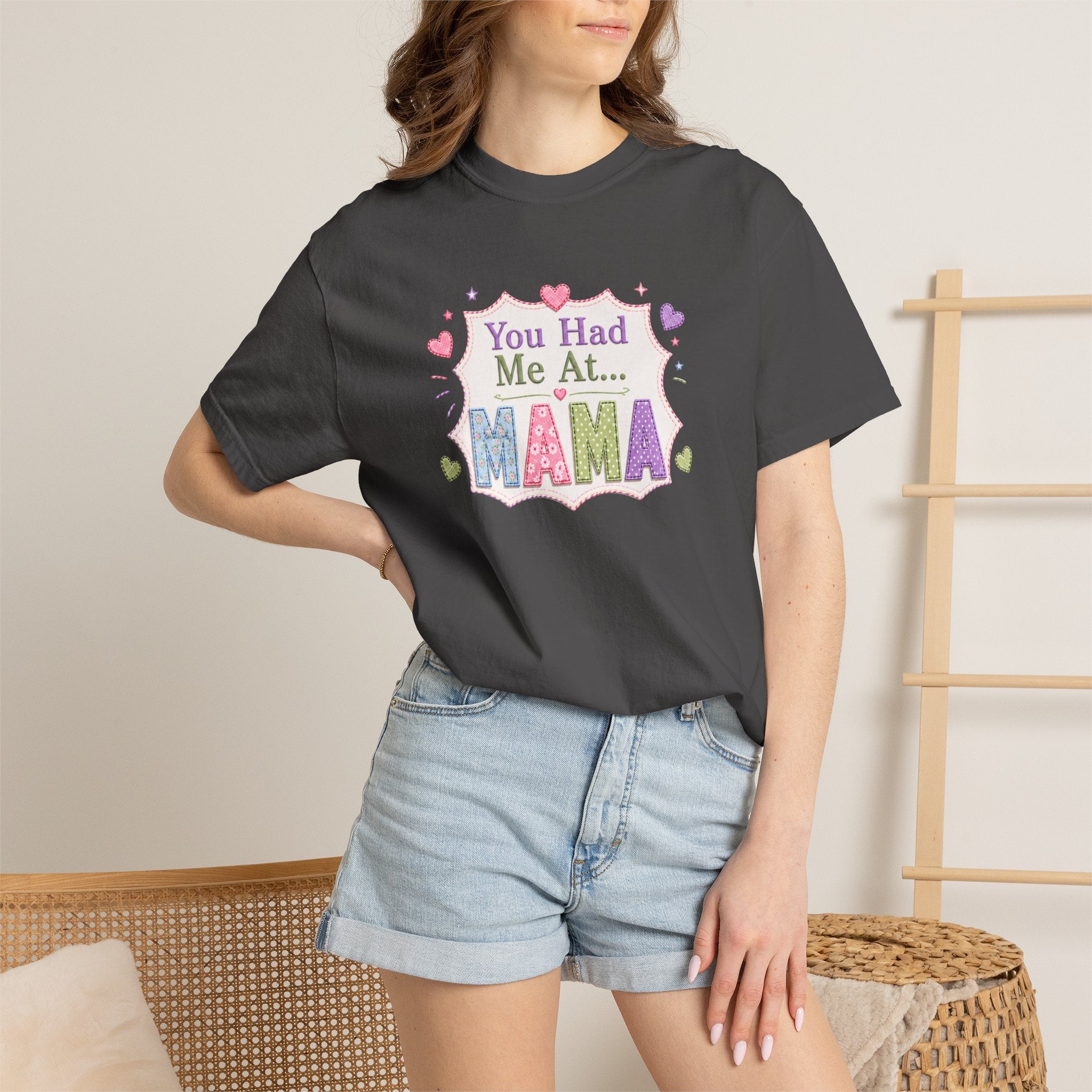 You Had Me At Mama T-Shirt — Cute Pastel Mom Graphic Tee for Mother's Day