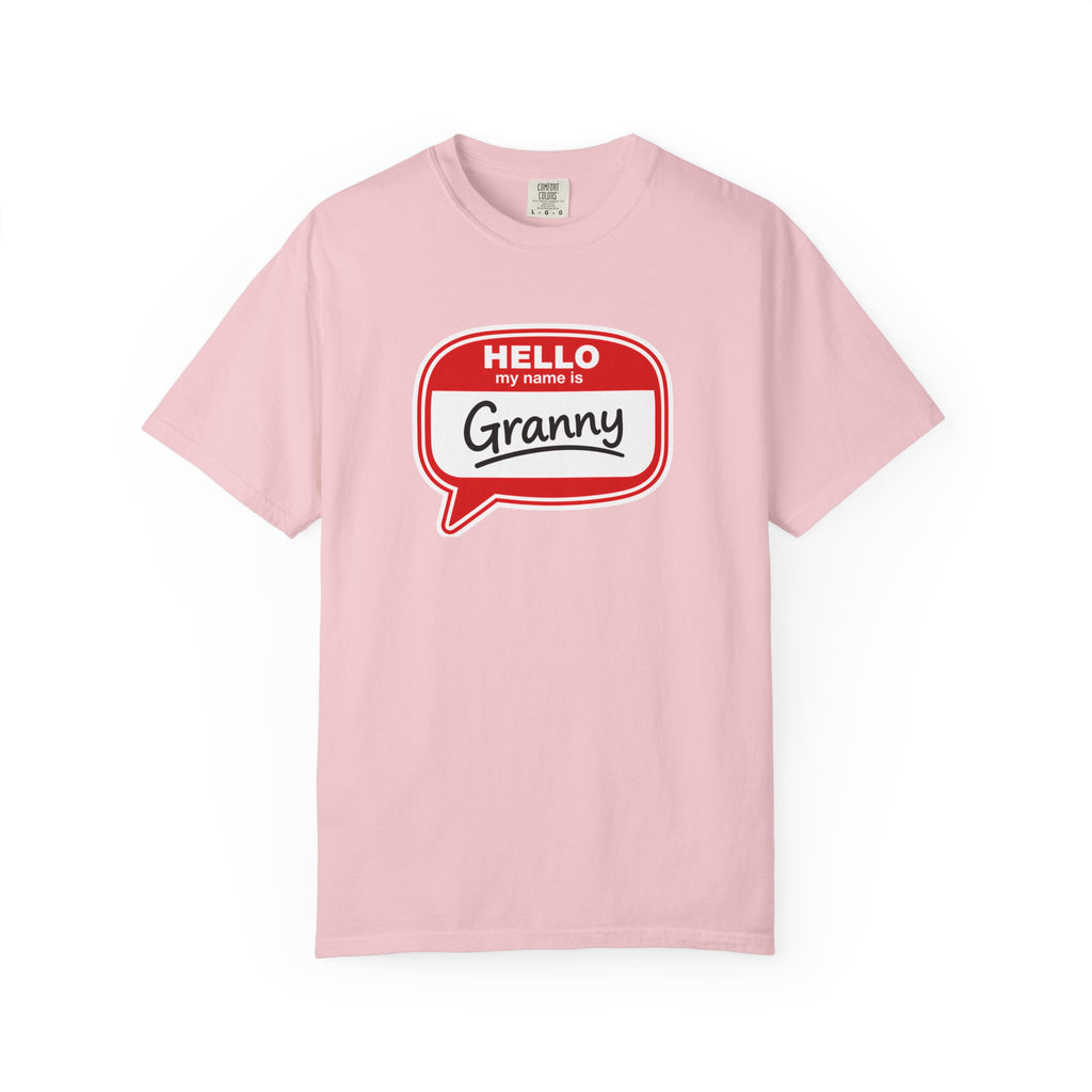 Hello My Name Is Granny T-Shirt - Funny Grandma Gift, Retro Name Badge Tee