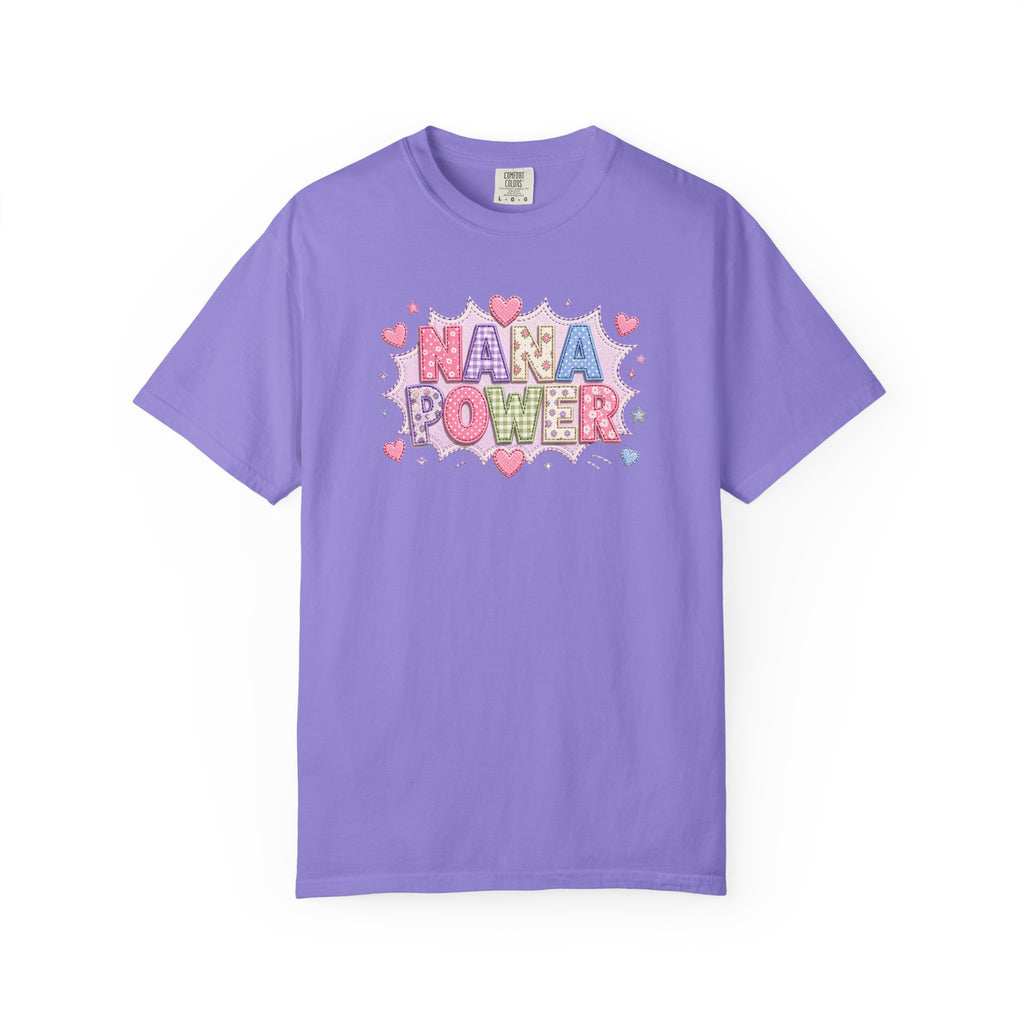 Nana Power T-Shirt — Playful Retro Heart Graphic for Grandmother Gifts