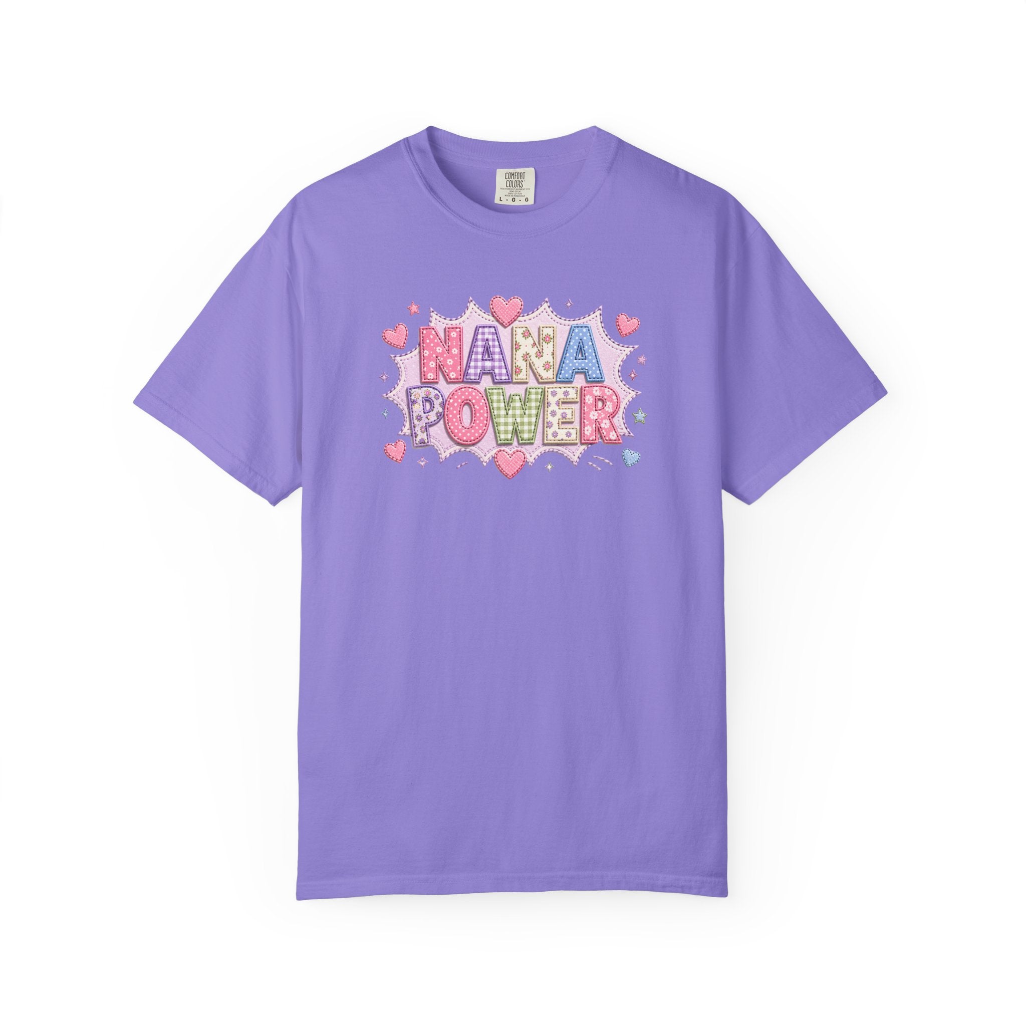 Nana Power T-Shirt — Playful Retro Heart Graphic for Grandmother Gifts