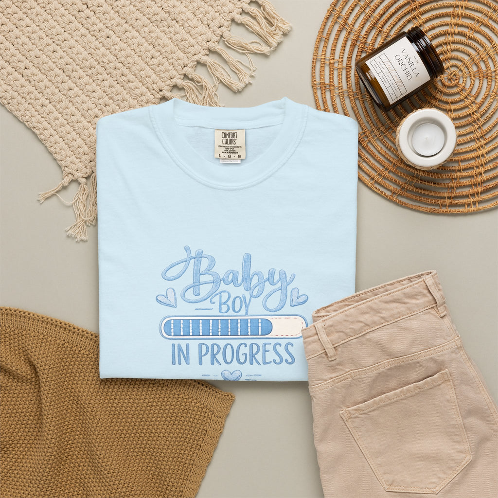 Baby Boy In Progress T-Shirt — Pregnancy Announcement Tee