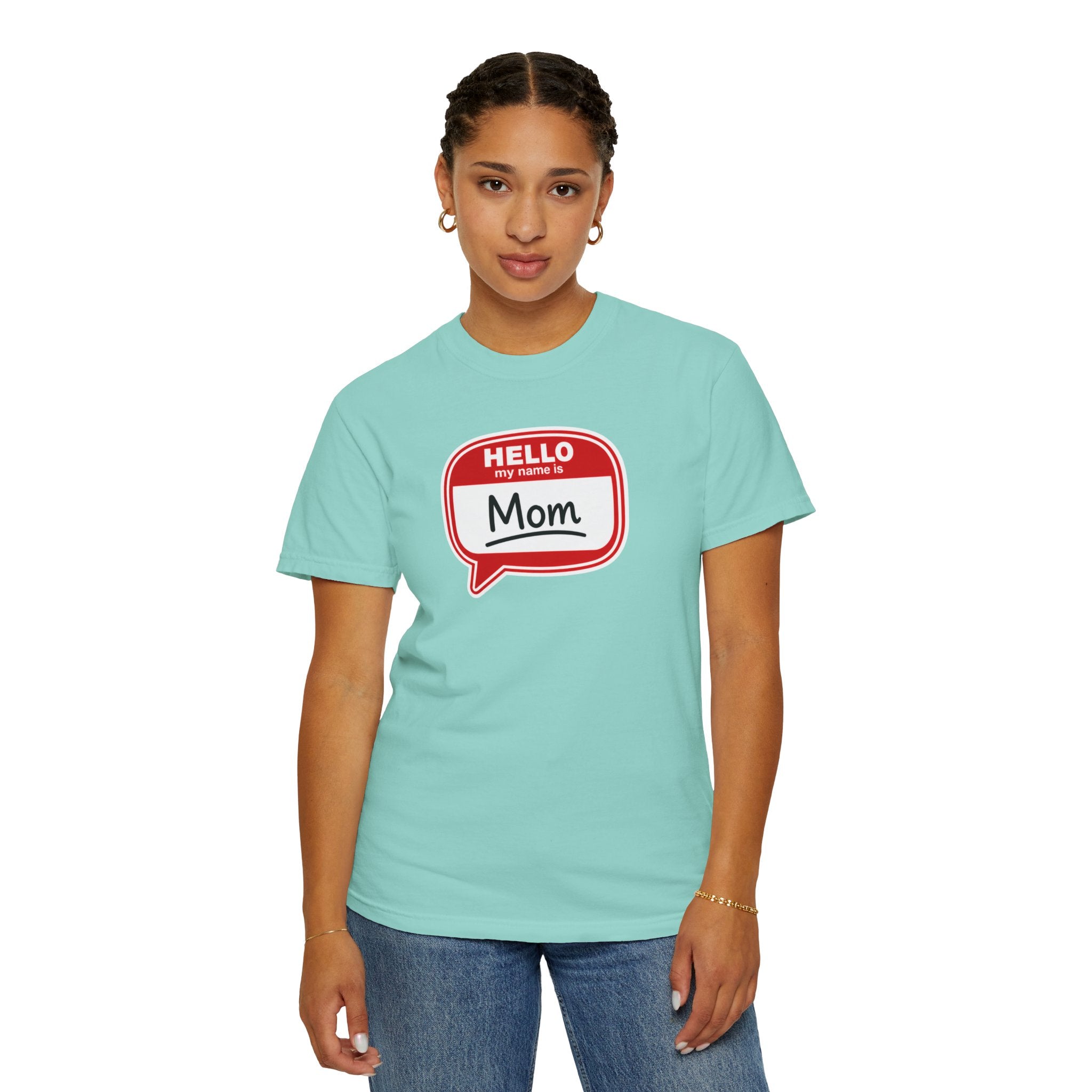 Mom Name Tag T‑Shirt — "Hello My Name Is Mom" Graphic Tee for Mothers, Mother's Day Gift
