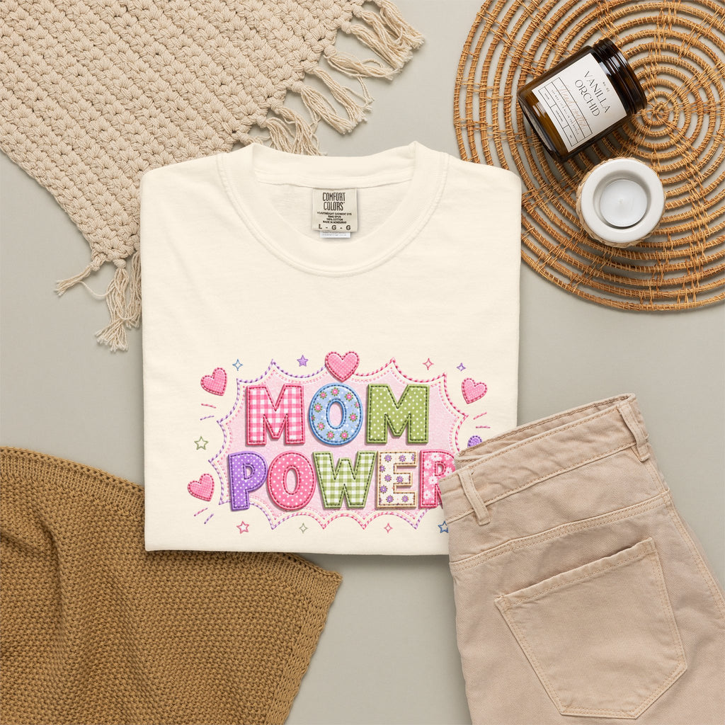 Mom Power T-Shirt — Cute Pastel Heart Mother's Day Tee