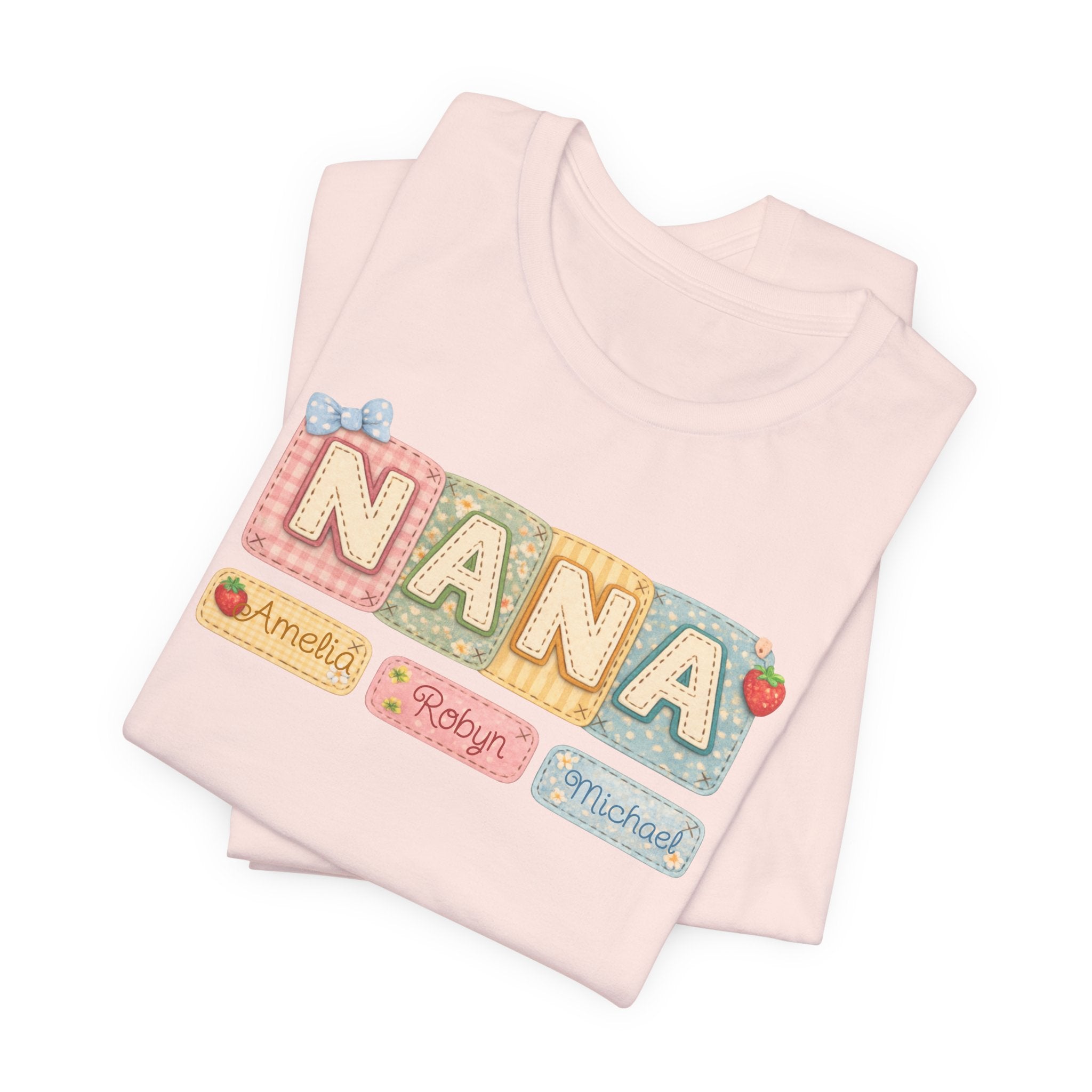 Nana Baby Blocks Tee — Personalized Grandmother Name Shirt