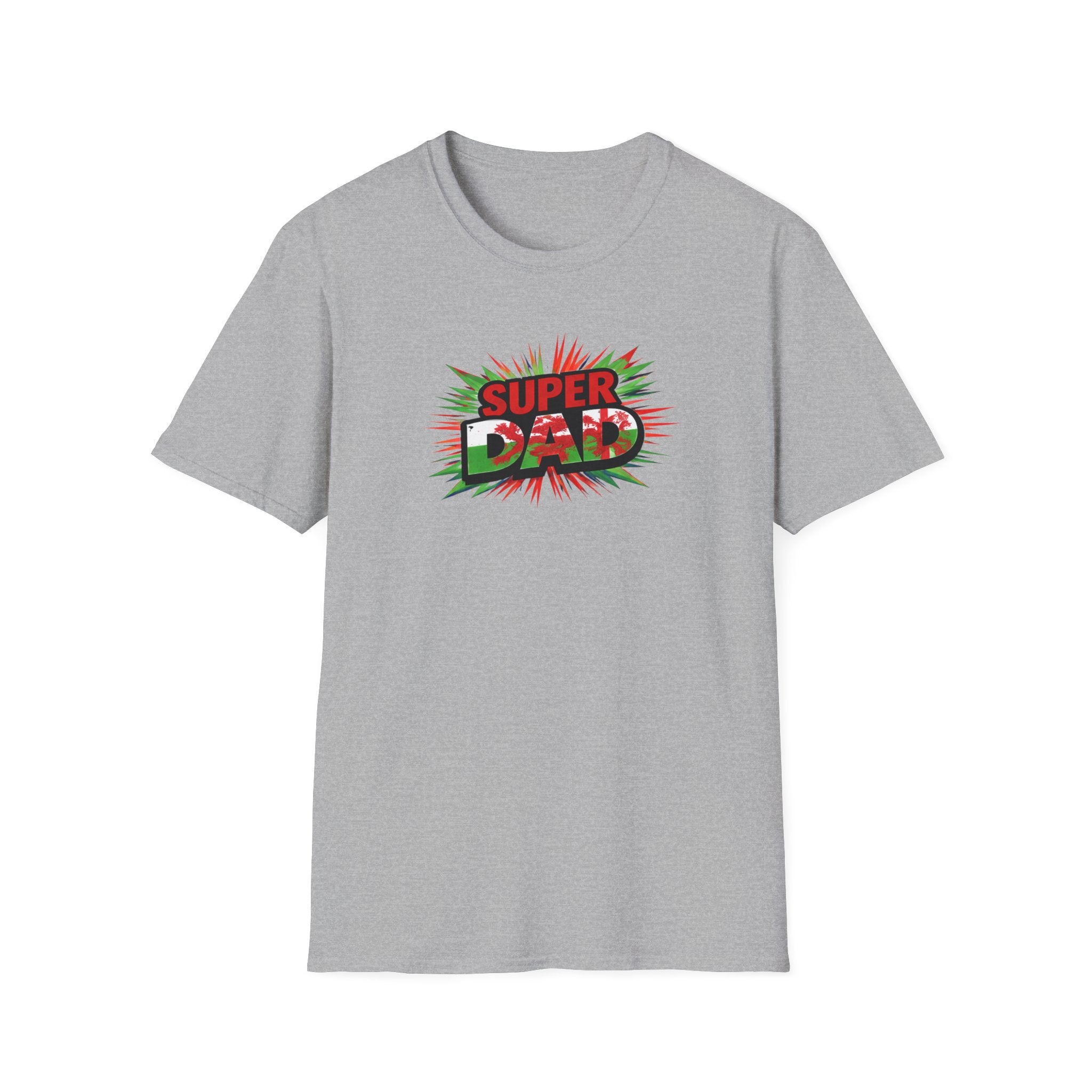 Super Dad Graphic T-Shirt — Wales Flag themed Retro Comic Father's Day Tee