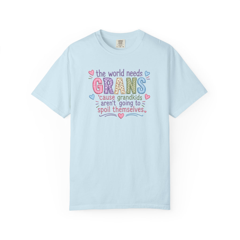 Grandparent T-Shirt - "The World Needs Grans" Cute Pastel Grandkids Gift Tee