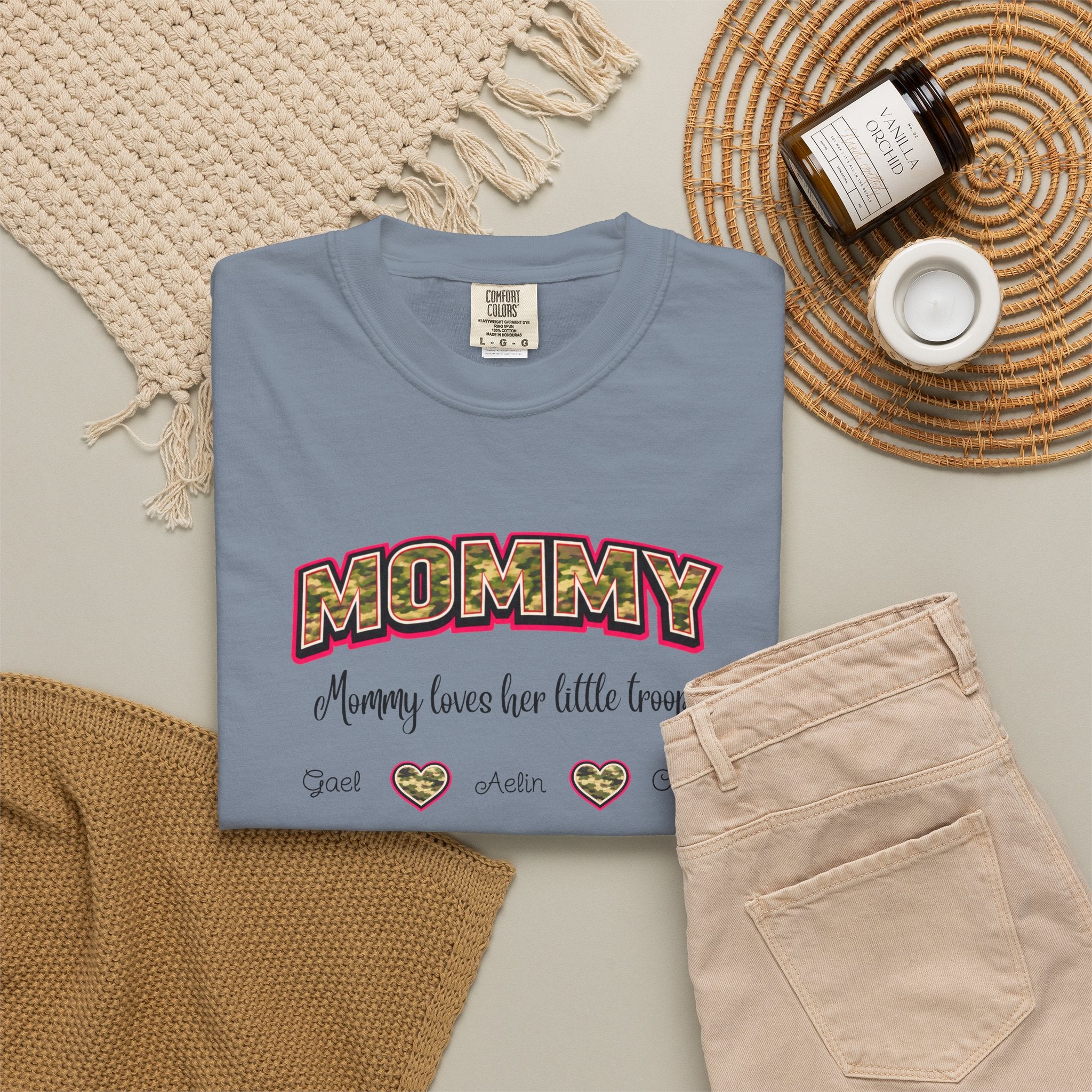 Mommy Camo Heart T-Shirt — "Mommy, I am here for little forever" Mother's Day Tee