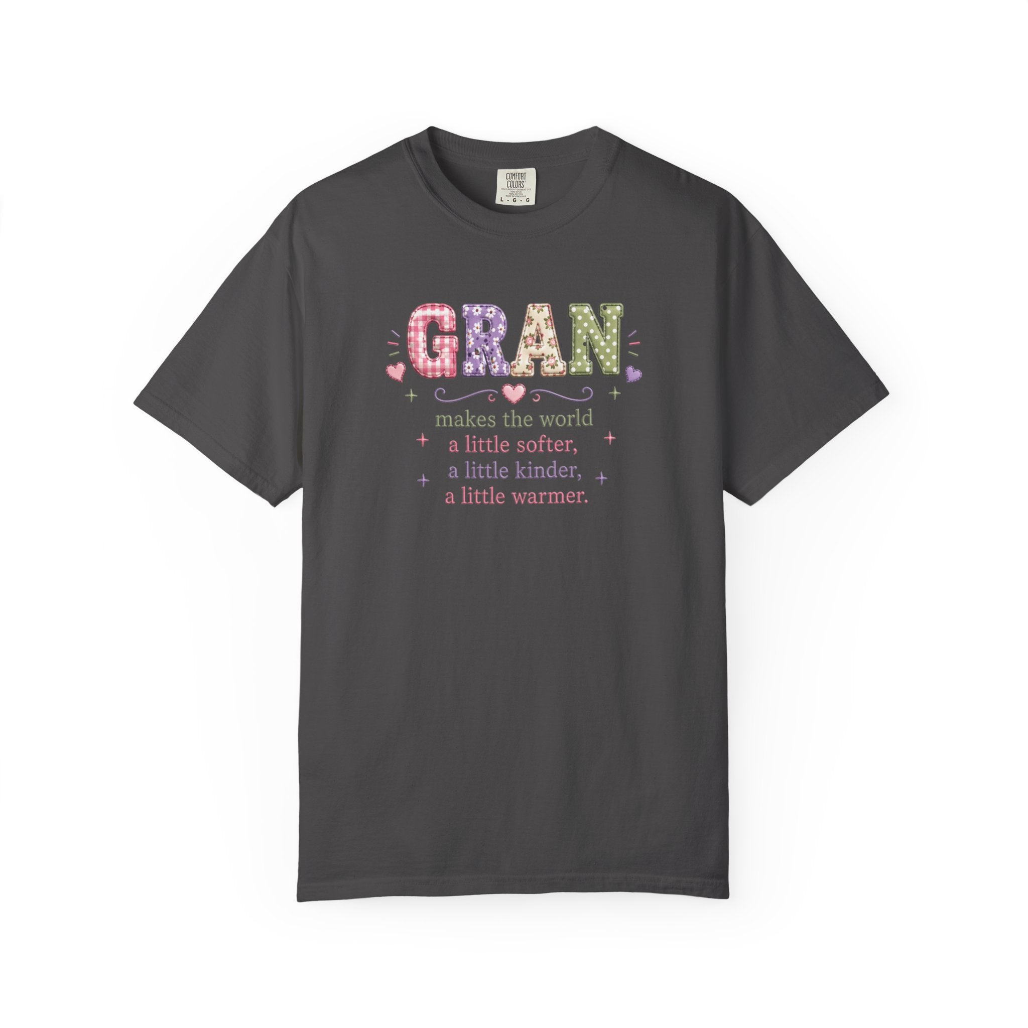 Gran Makes the World Softer T-Shirt – Gift for Grandma, Floral Vintage Lettering