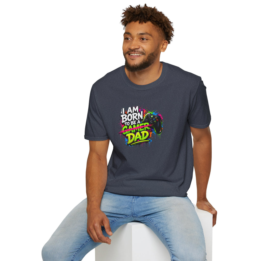 "I Am Born To Be A Gamer Dad" Neon T‑Shirt