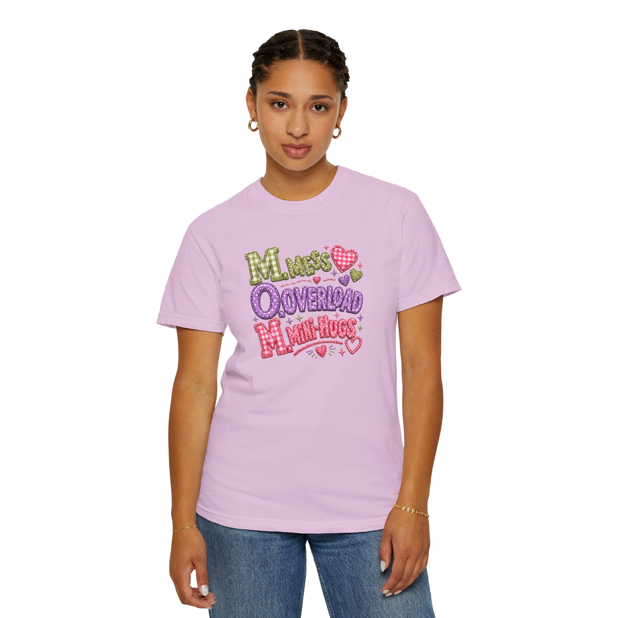 T‑Shirt — "Moms Overload Mini-Hugs" Cute Colorful Graphic Tee