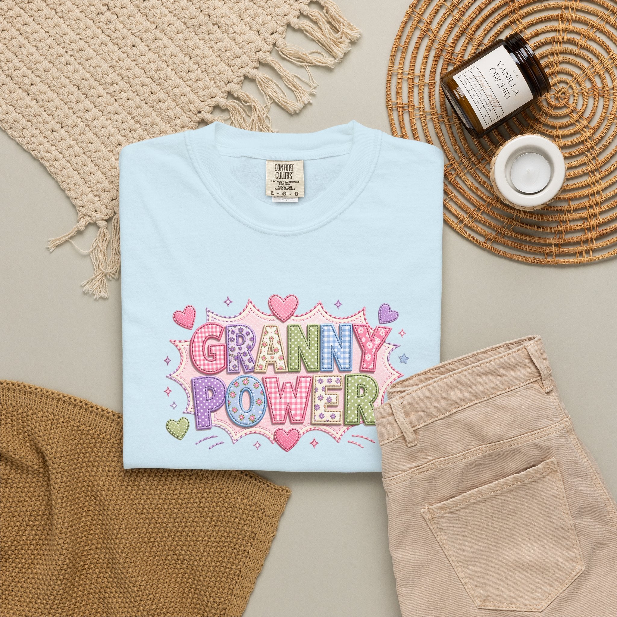 Granny Power T-Shirt — Retro Heart Graphic Tee for Grandmas