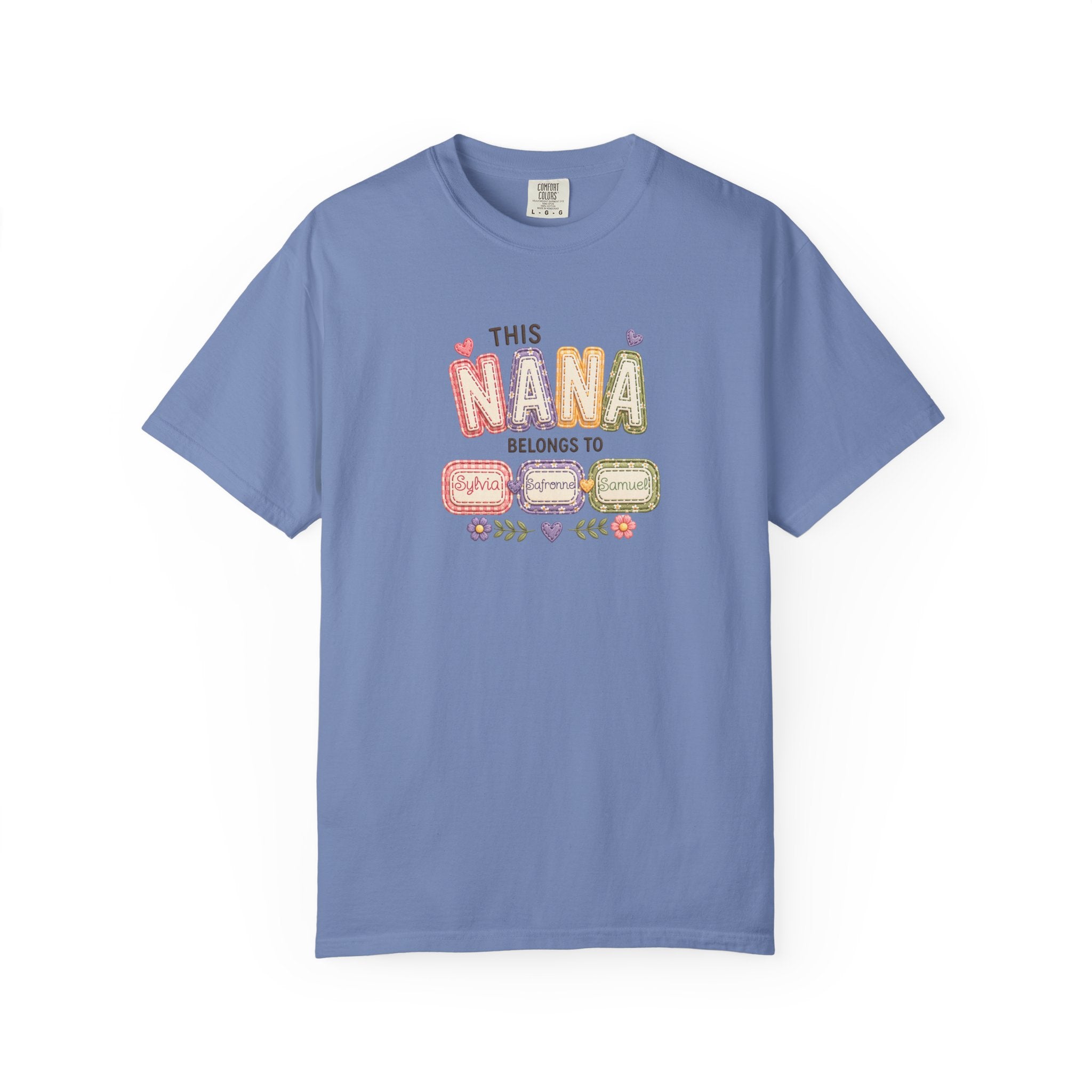 Nana Family Name T-Shirt — "This Nana Belongs To" Floral Grandma Gift