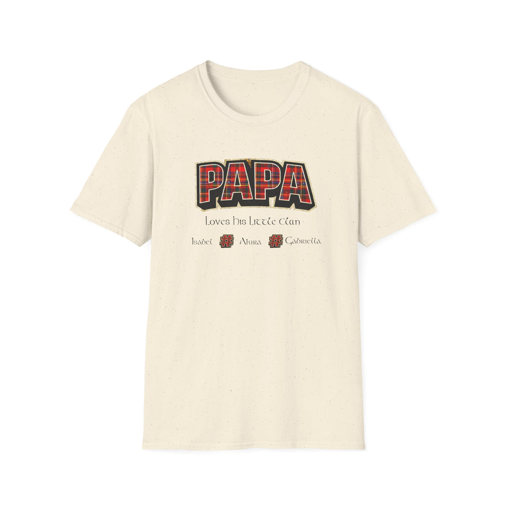Papa Plaid T-Shirt – "Papa Loves his Little Clan" Grandfather Gift for Father's Day