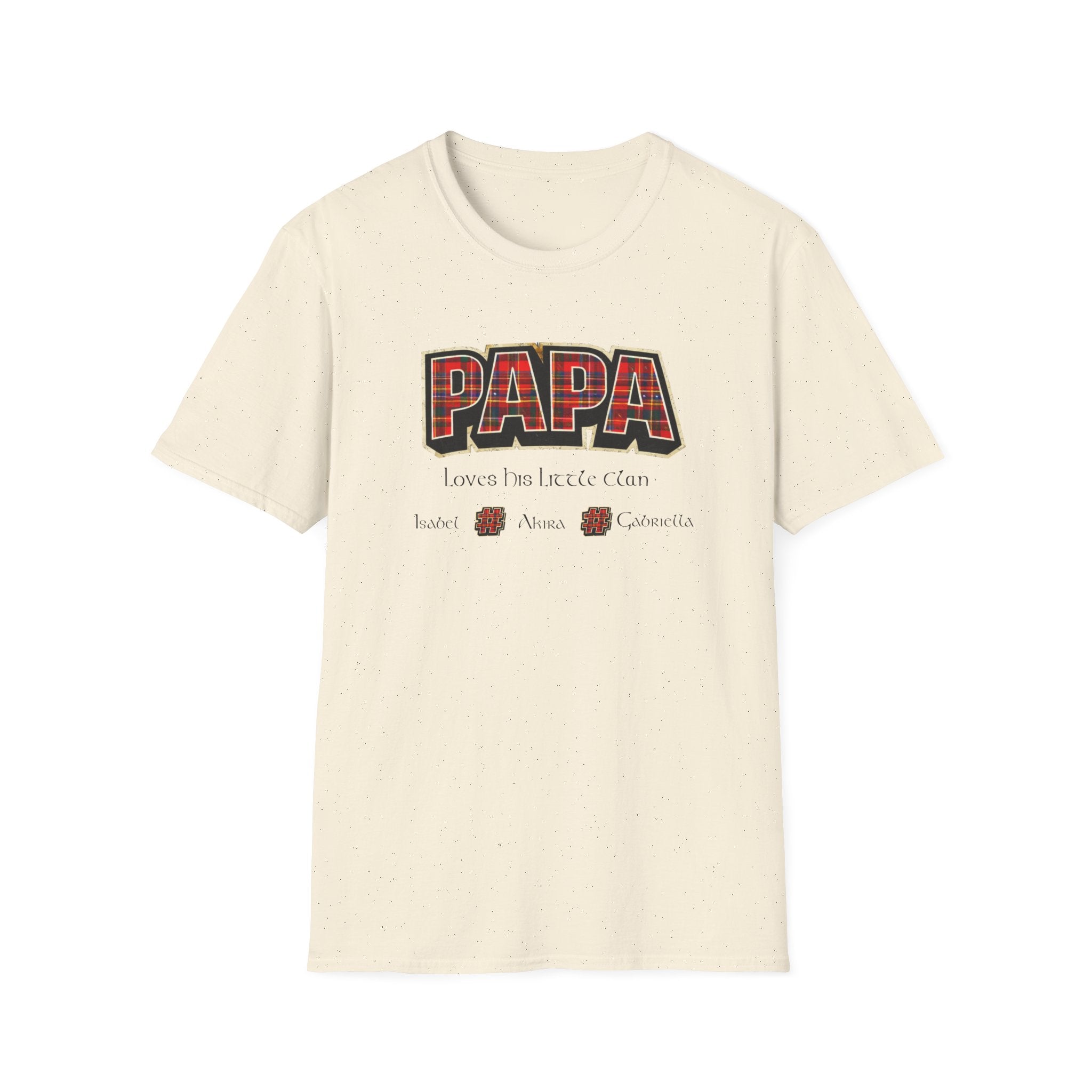 Papa Plaid T-Shirt – "Papa Loves his Little Clan" Grandfather Gift for Father's Day