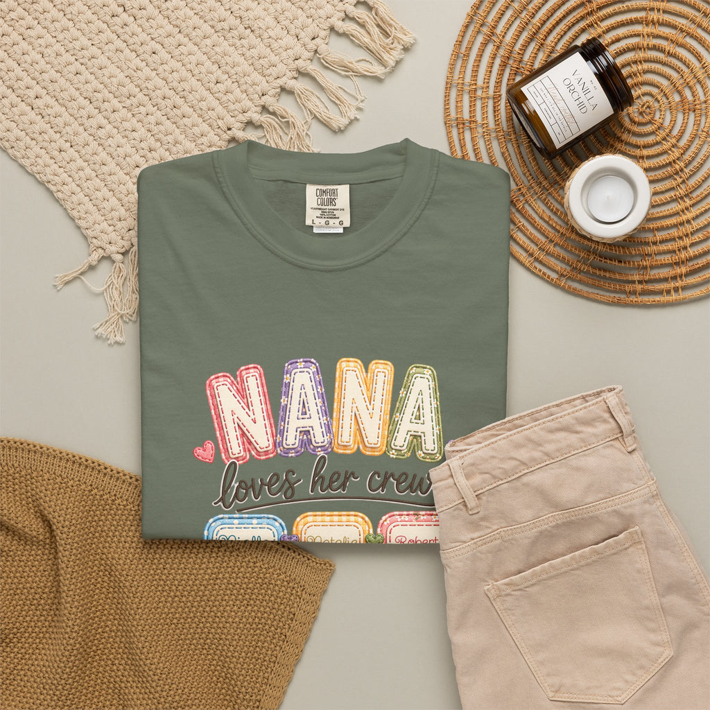 T-Shirt — “Nana Loves Her Crew” Colorful Grandma Family tee