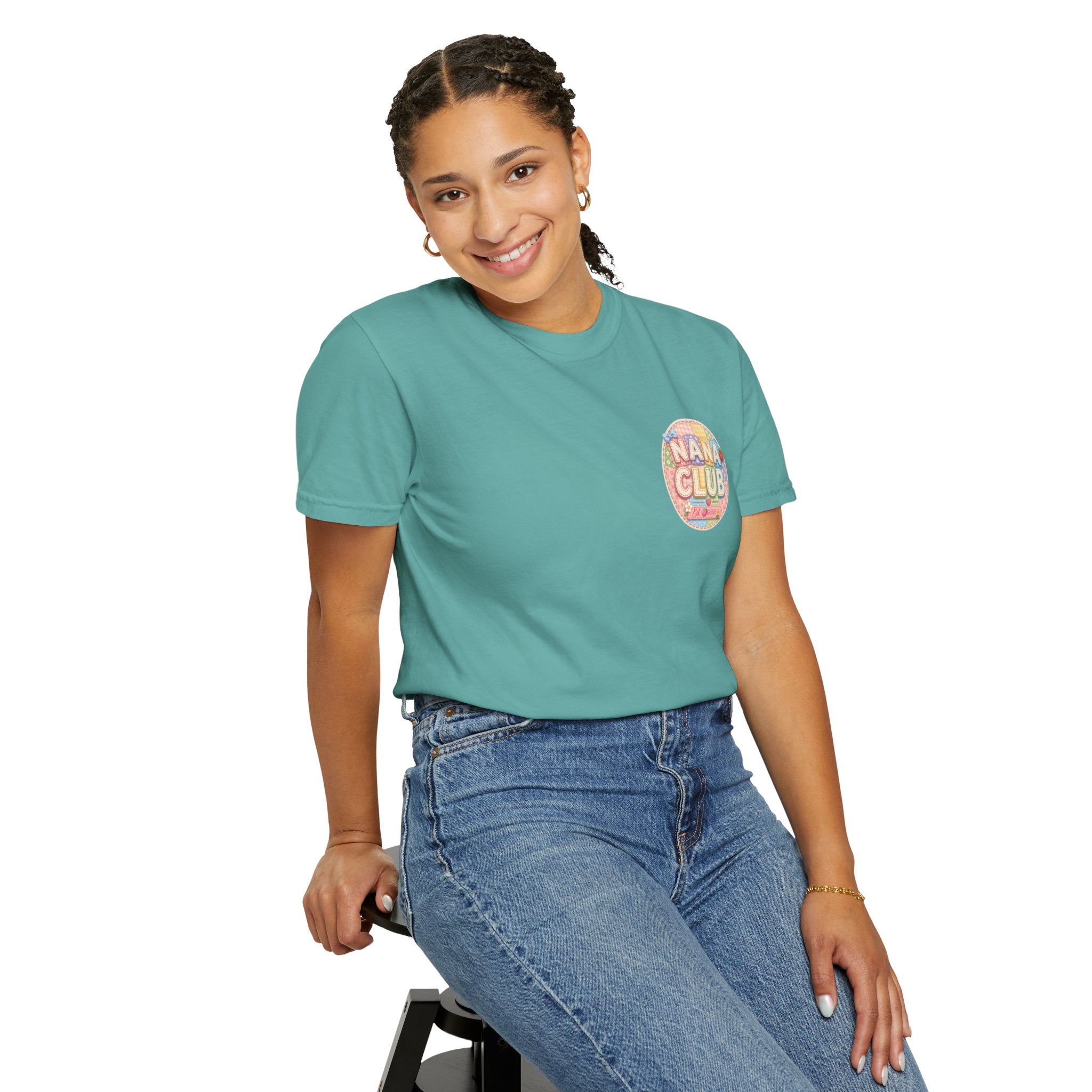Nana Club T-Shirt — Retro Rainbow Badge Graphic