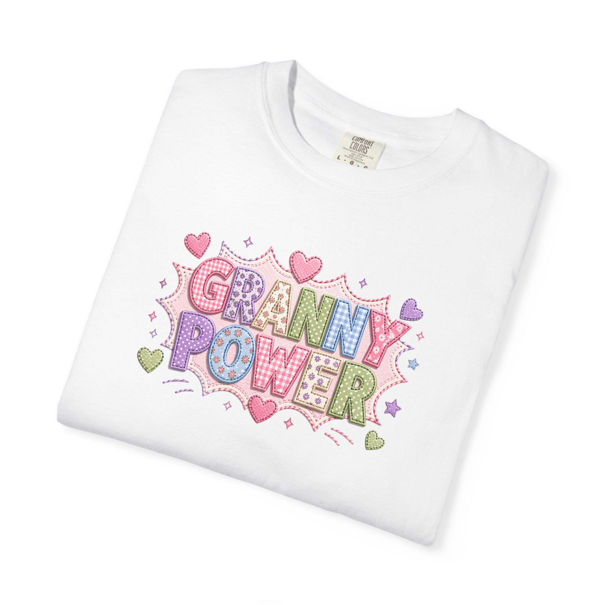 Granny Power T-Shirt — Retro Heart Graphic Tee for Grandmas