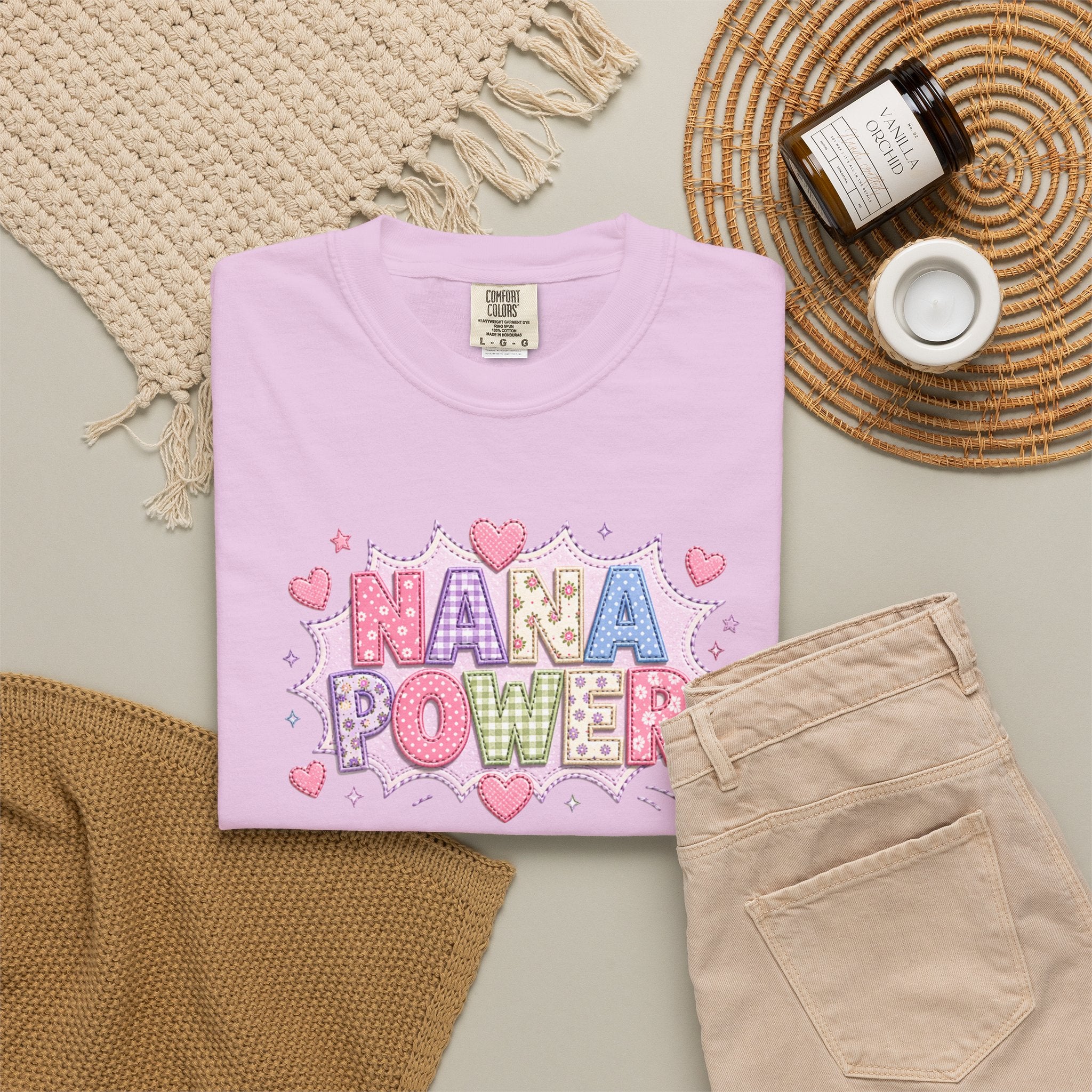 Nana Power T-Shirt — Playful Retro Heart Graphic for Grandmother Gifts