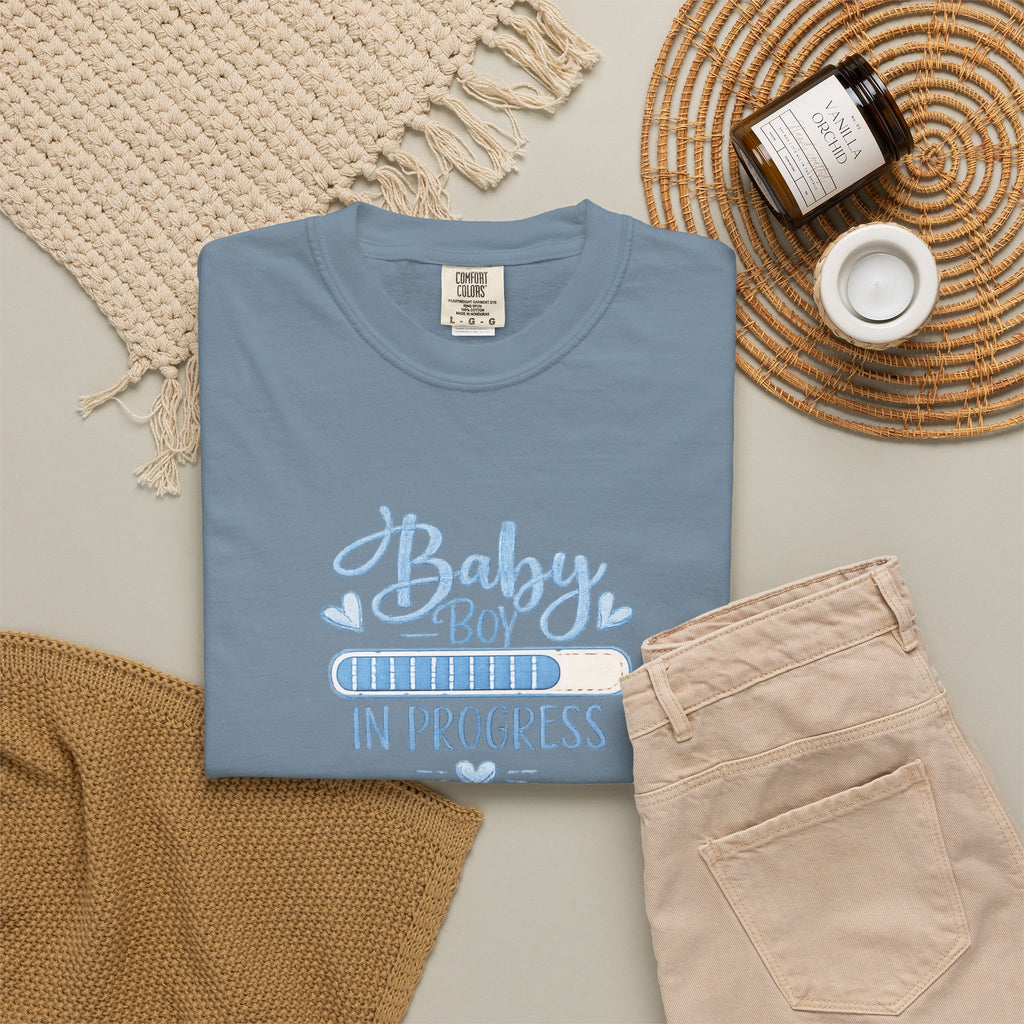 Baby Boy In Progress T-Shirt — Pregnancy Announcement Tee
