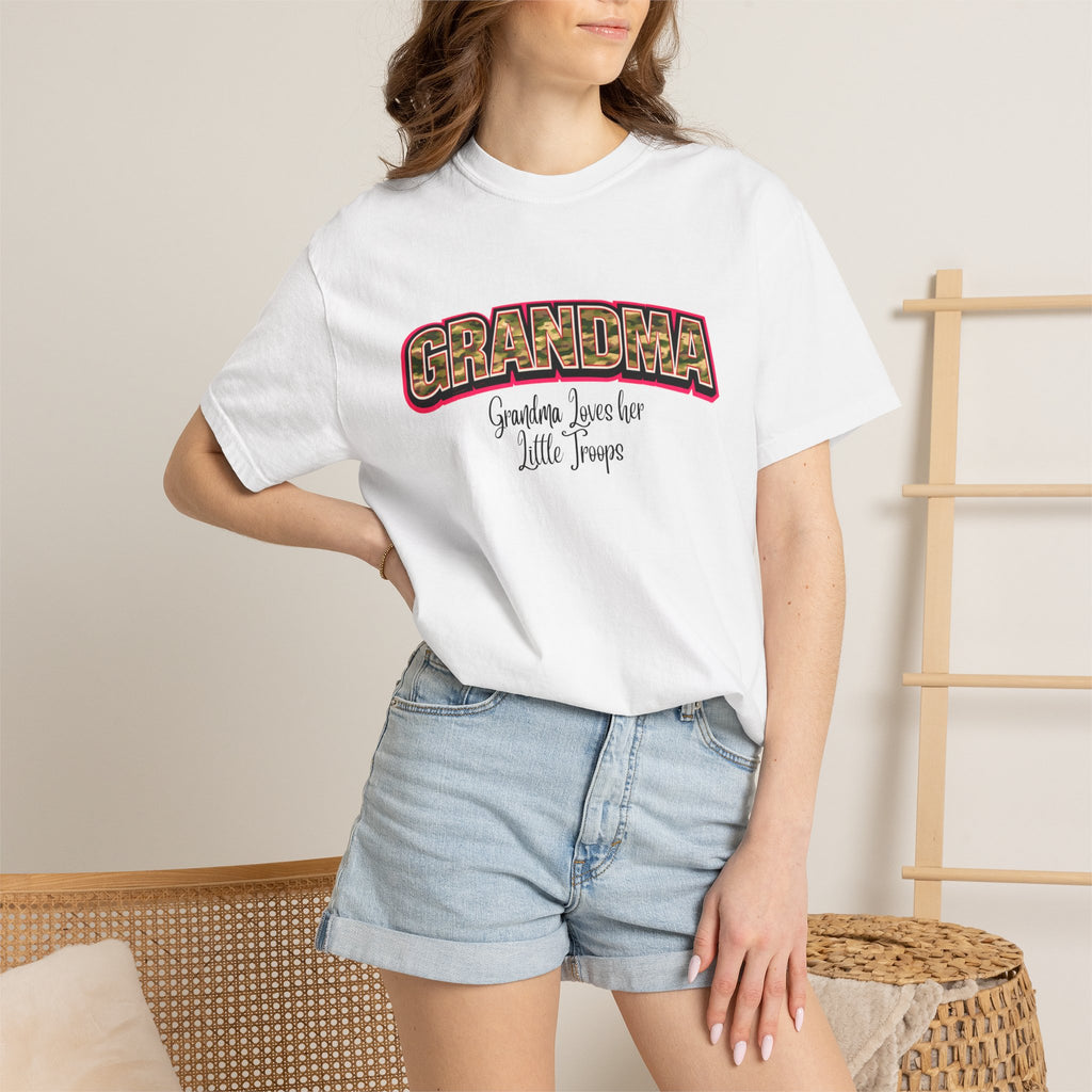 Grandma Floral Retro Tee — "Grandma: Grandkids Love Her a Little Teacup"
