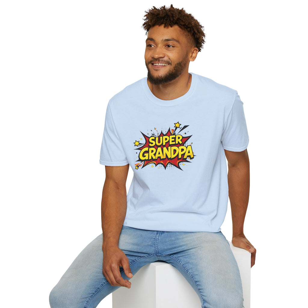 Super Grandpa T-Shirt – Comic Book Retro Graphic Tee for Grandfathers