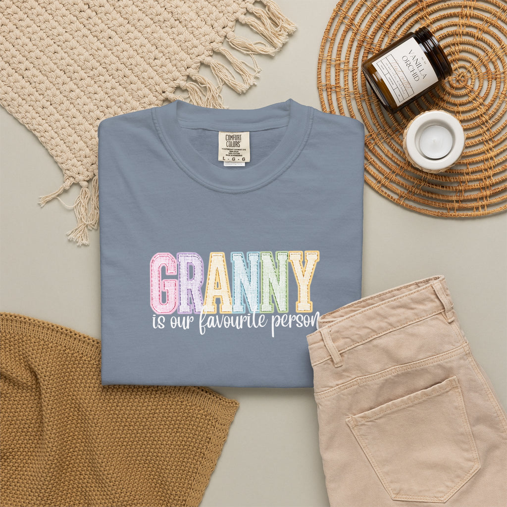 Granny Is Our Favourite Person T-Shirt — Pastel Grandma Gift Tee