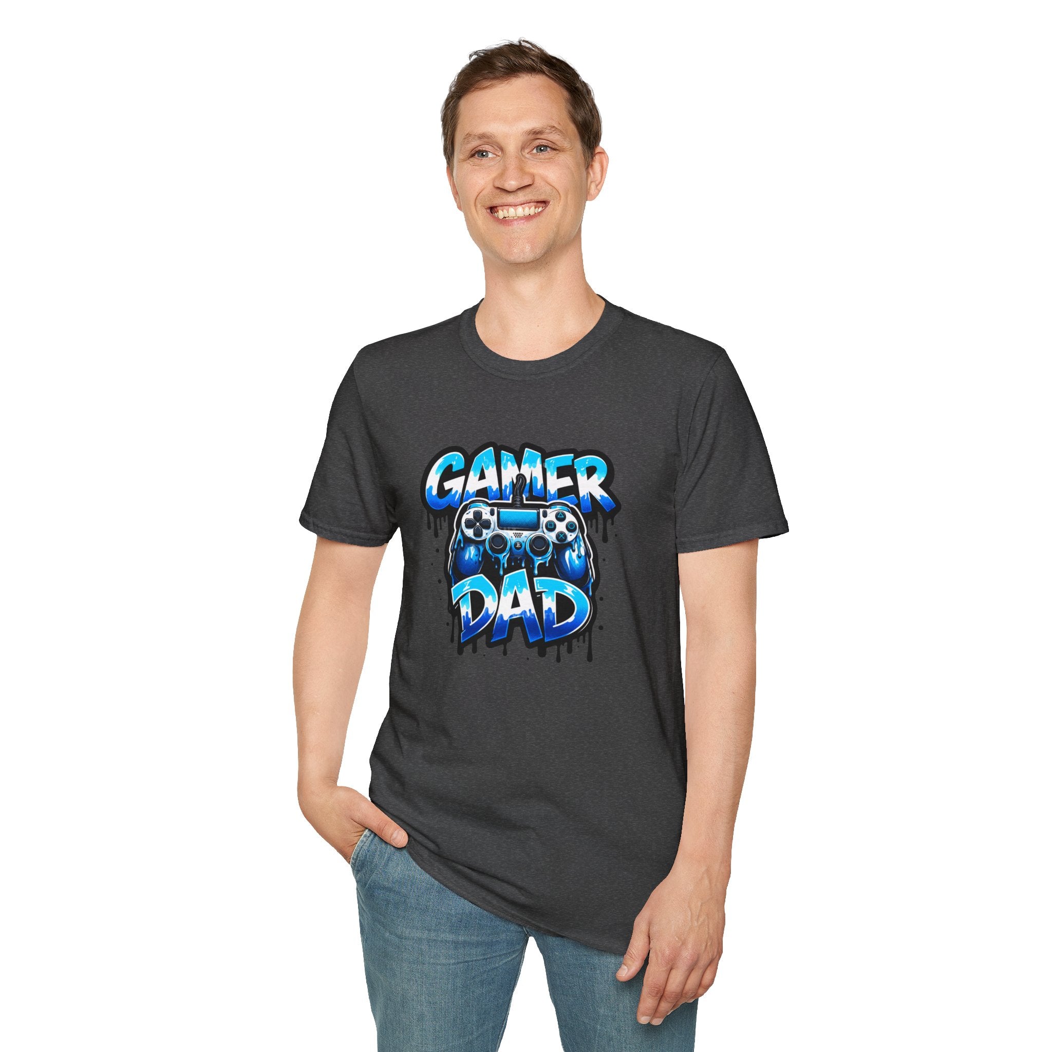 Gamer Dad T-Shirt — Blue Controller T-shirt