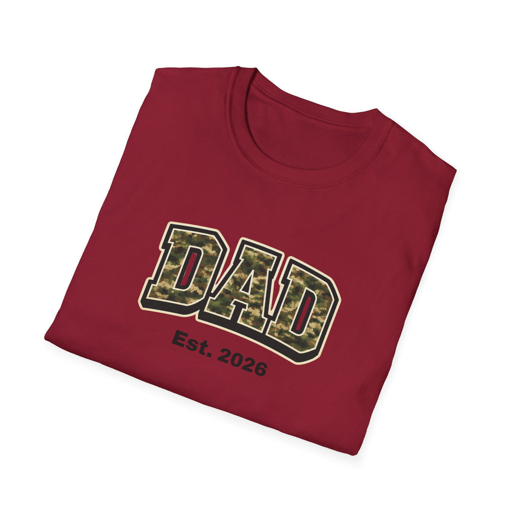 Dad Camo T‑Shirt – “DAD Est. 2026” Military Camo Father's Day Tee